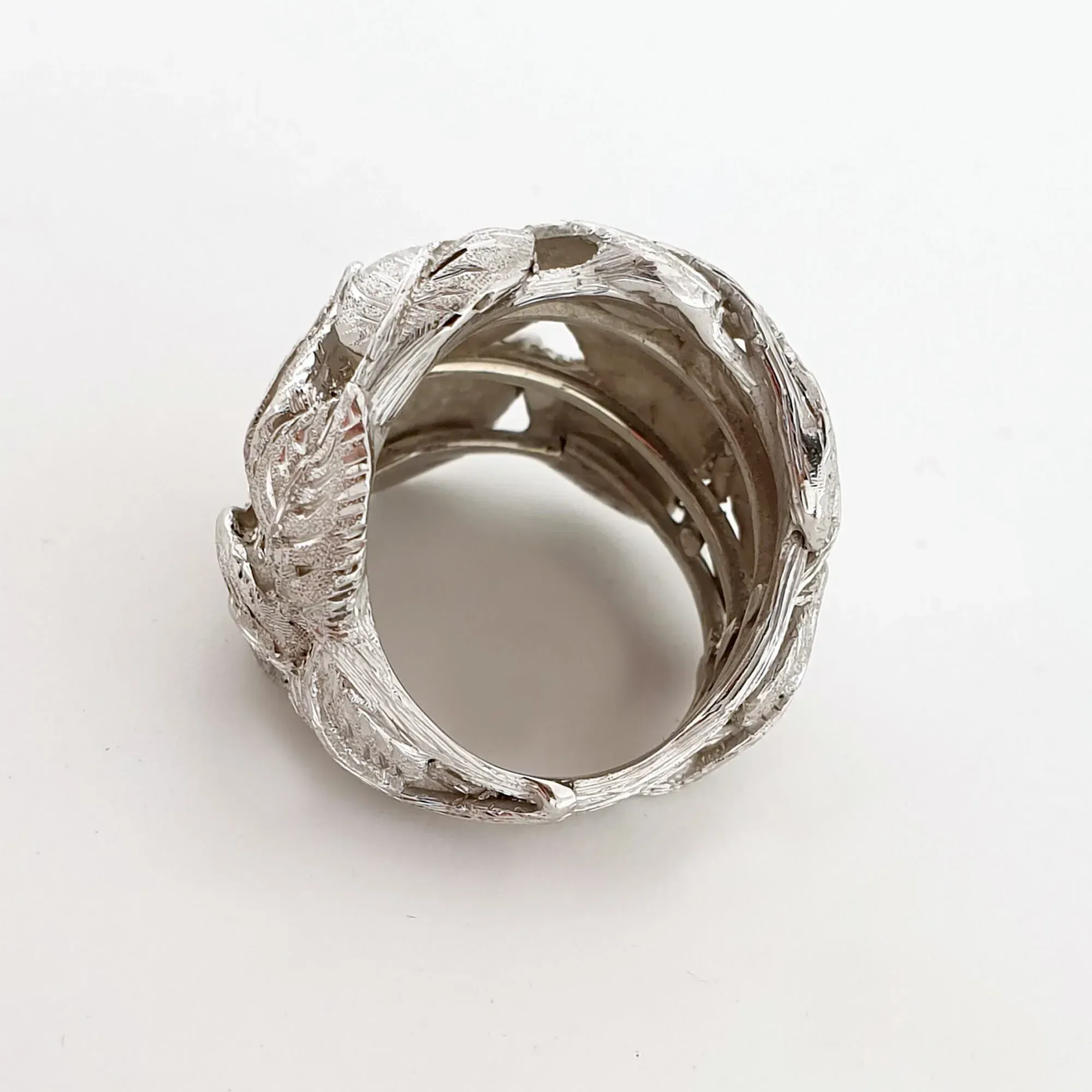 Anna Gioielli Fiorentino Anello argento con foglie incise