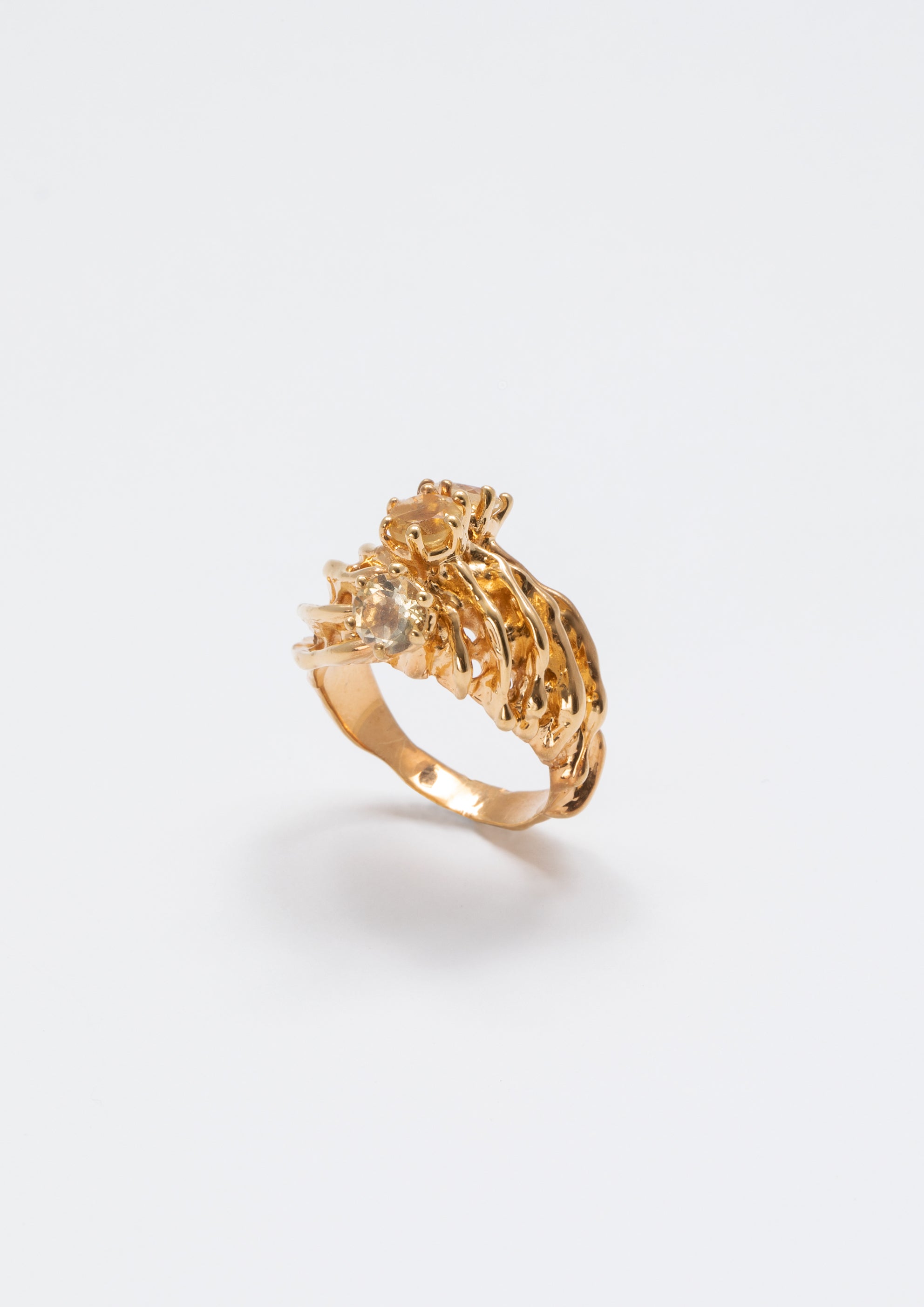 Voodoo Jewels Girl Ocean anello citrino argento oro taglia M