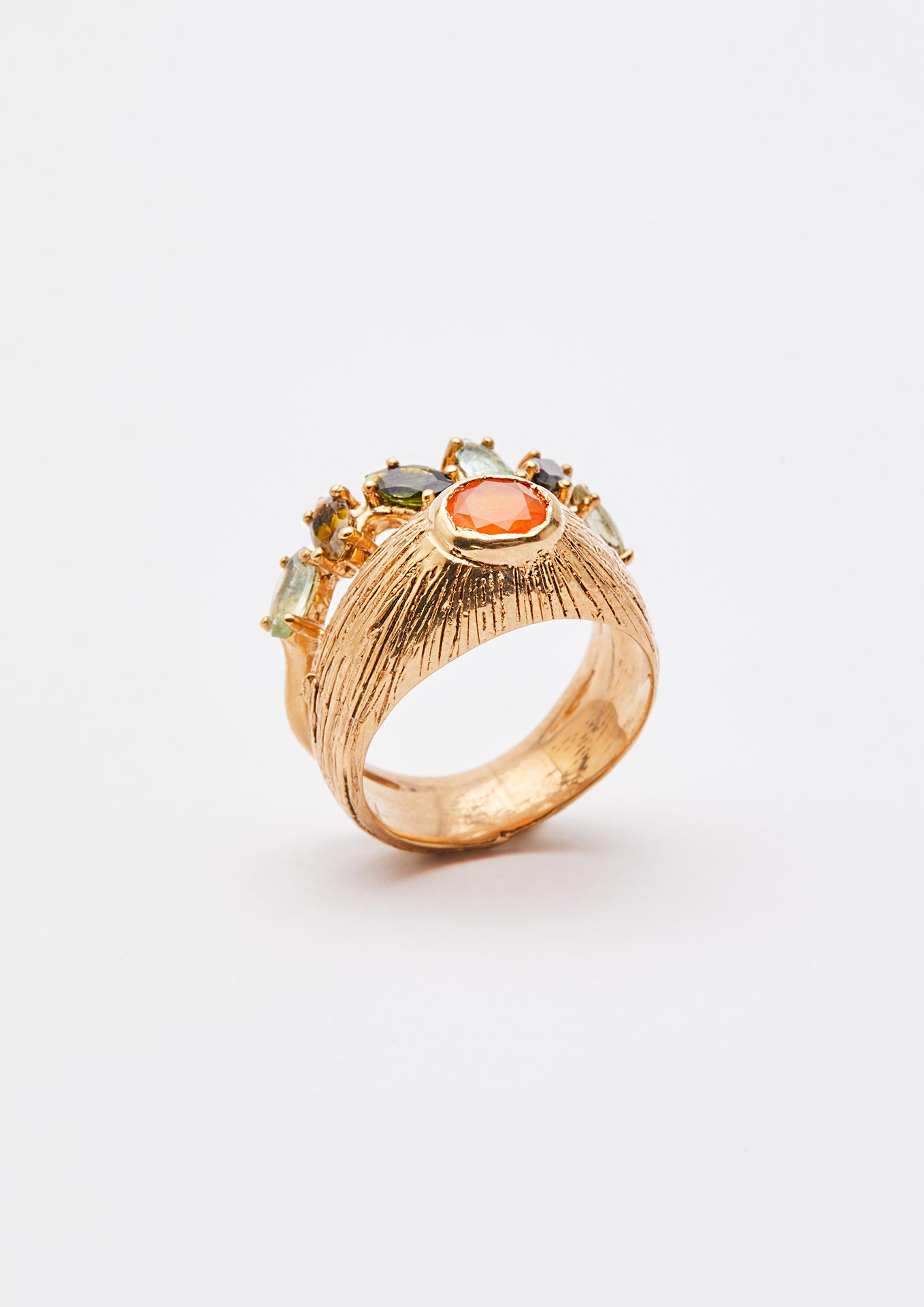 Voodoo Jewels Bold Shapes Ogoun anello corniola tormaline