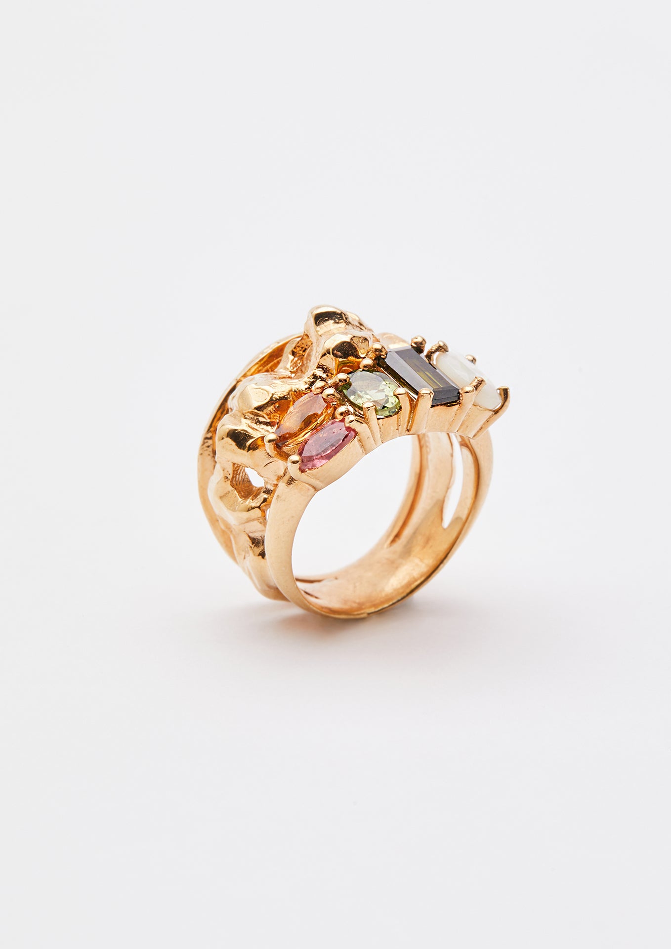 Voodoo Jewels Bold Shapes Bonde anello opale e tormaline