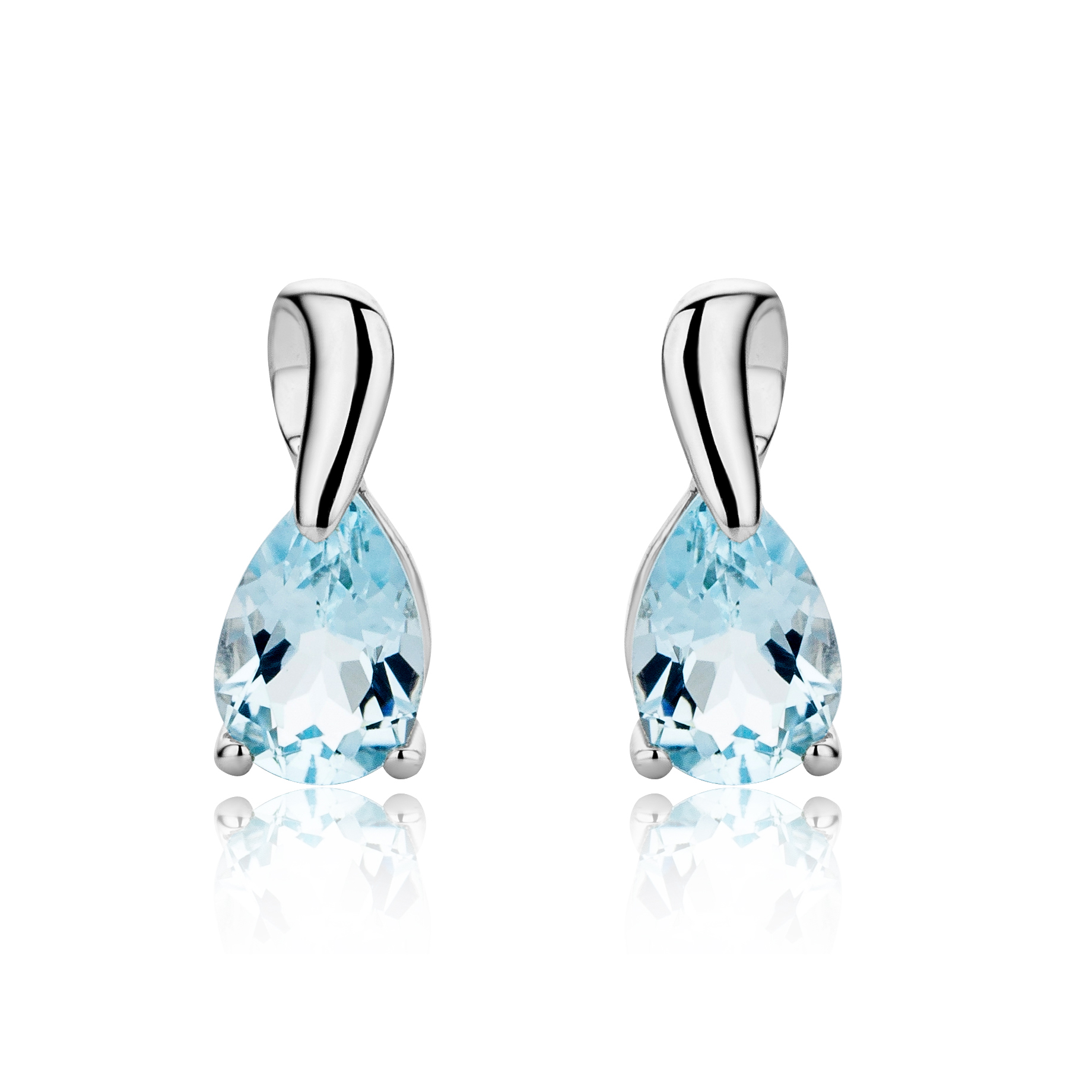 MIORE Orecchini Oro Bianco 375 Topazio Blu