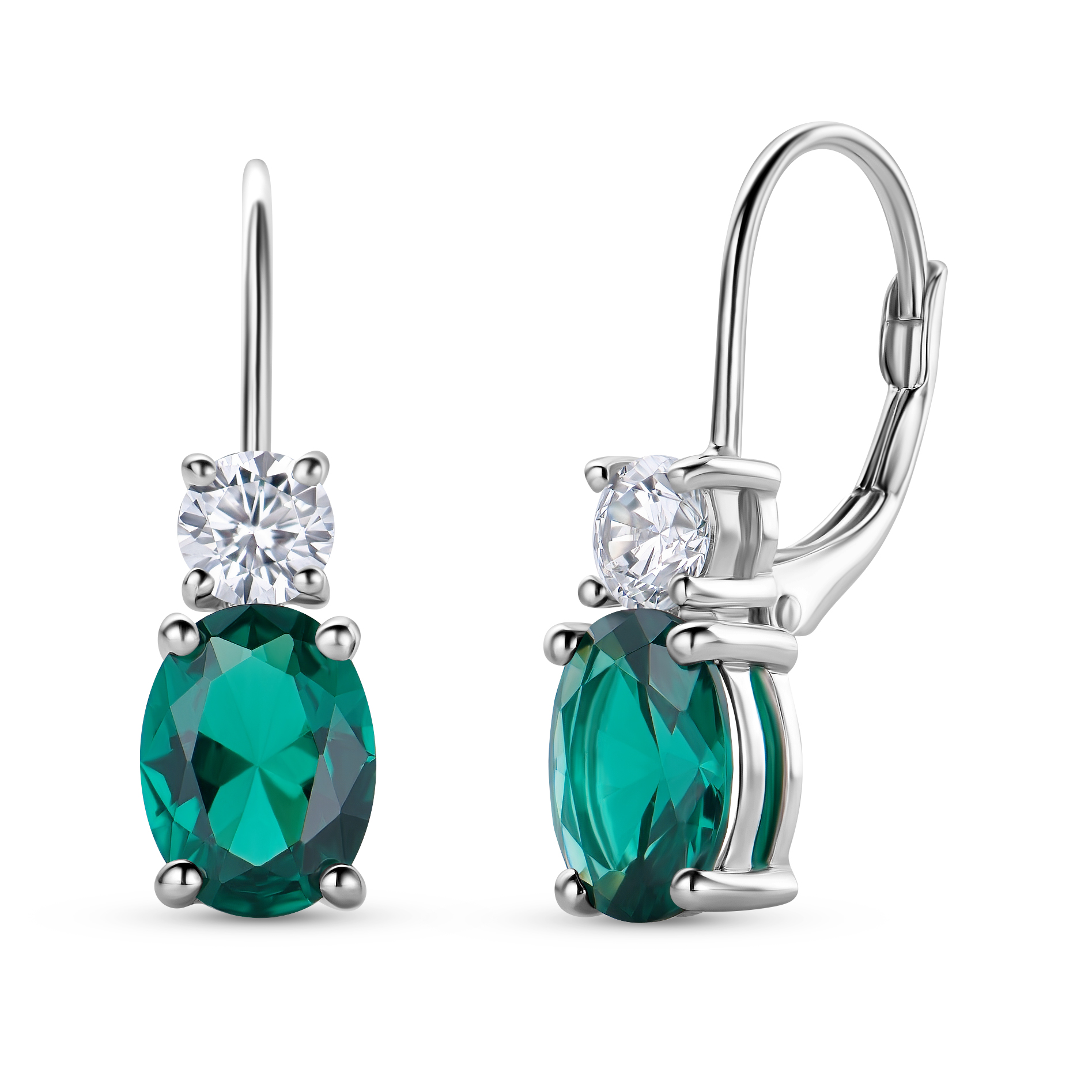 Miore Earrings orecchini argento 925 smeraldo creato