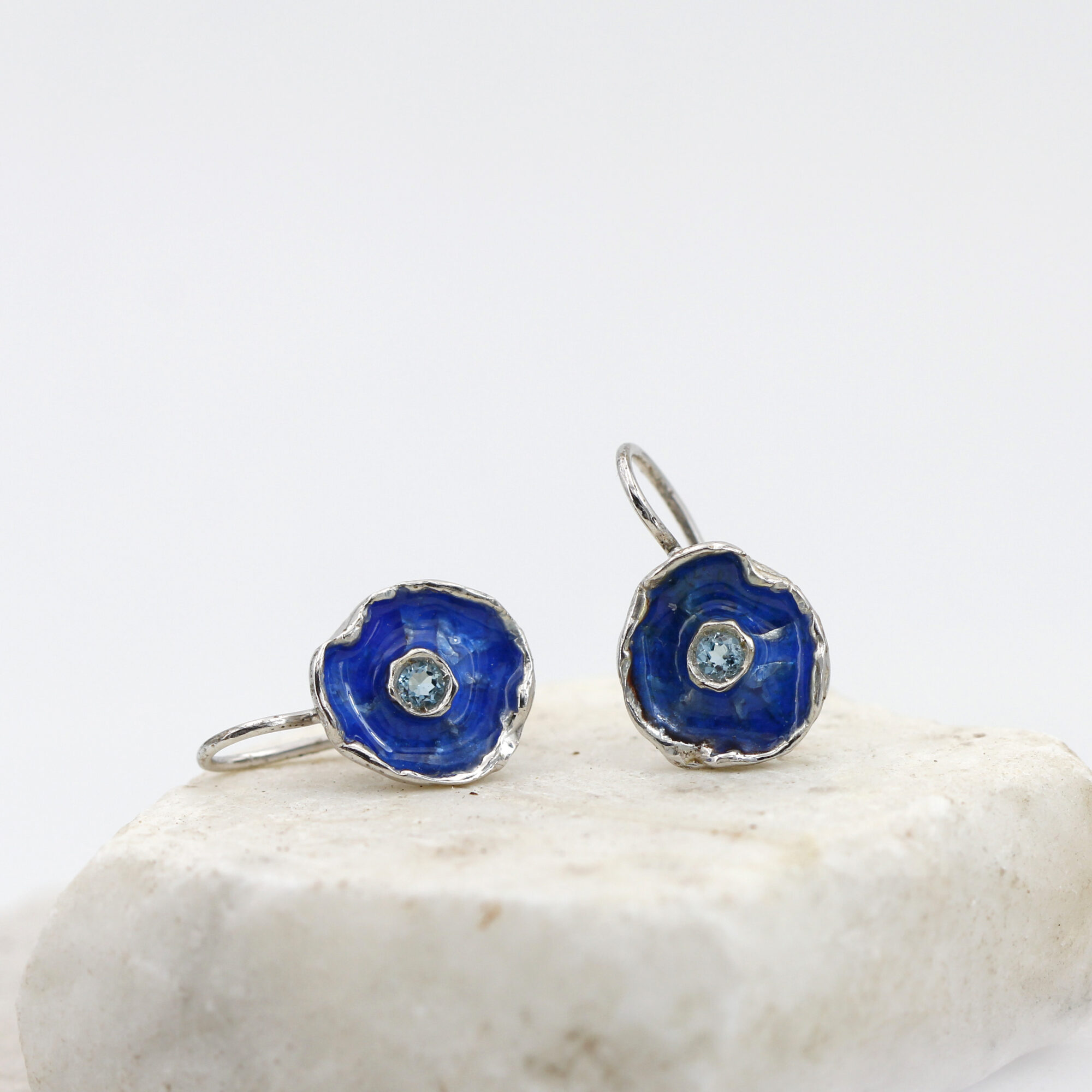 Anna Gioielli Winter Flower Orecchini Argento Topazio Blu