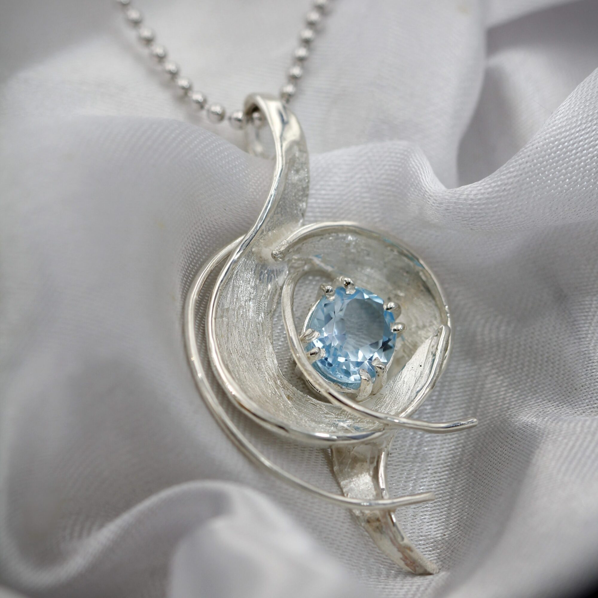 Anna Gioielli pendente argento topazio blu catena 40 cm