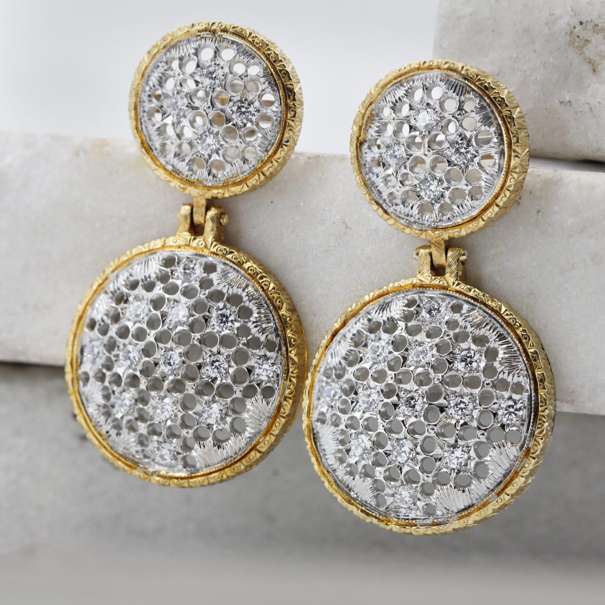 Anna Gioielli Stile Orafo Fiorentino Orecchini Oro Diamanti 1.08ct
