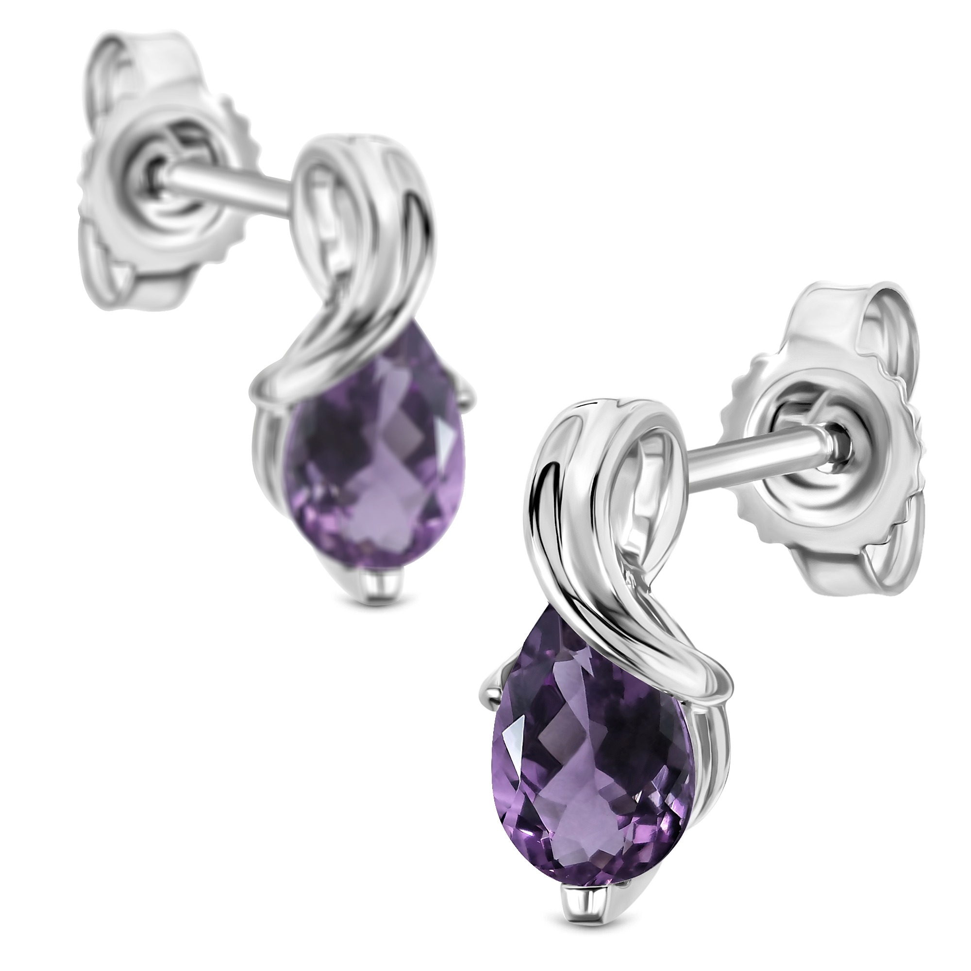 Miore Earrings Orecchini in Oro Bianco 9kt Ametista
