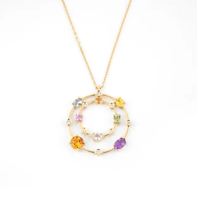 Noi Gioielli Incanto pendente oro giallo 18k pietre colorate