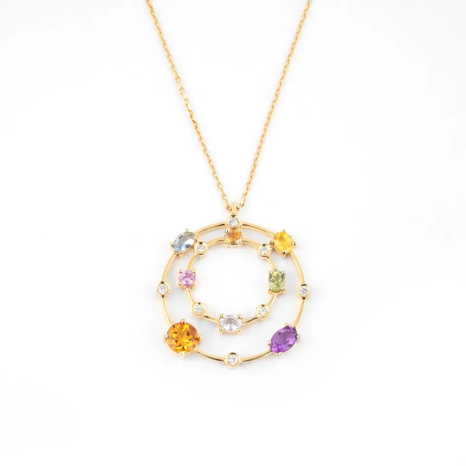 Noi Gioielli Incanto pendente oro giallo 18k pietre colorate
