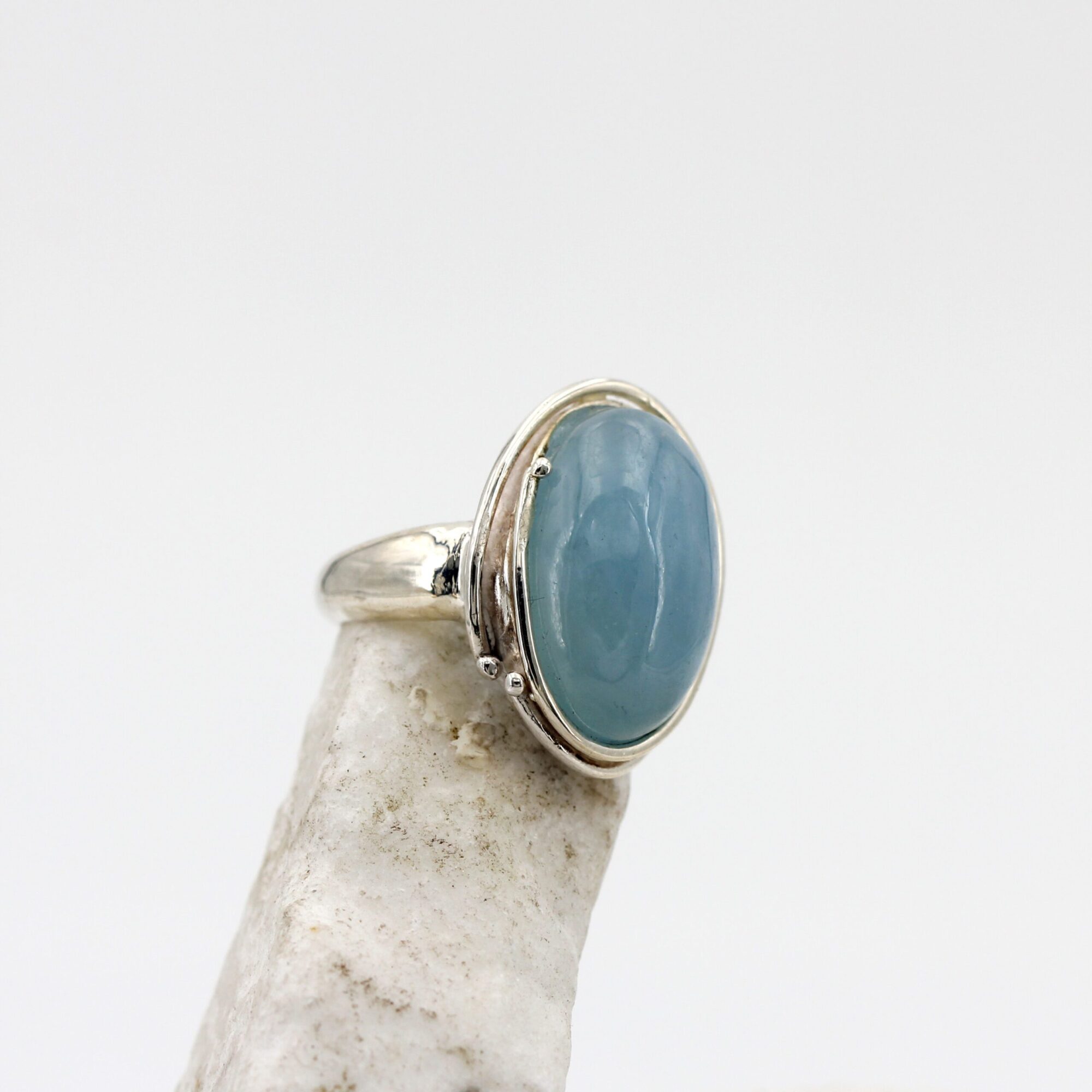 Anna Gioielli Anelli anello argento acquamarina latte cabochon