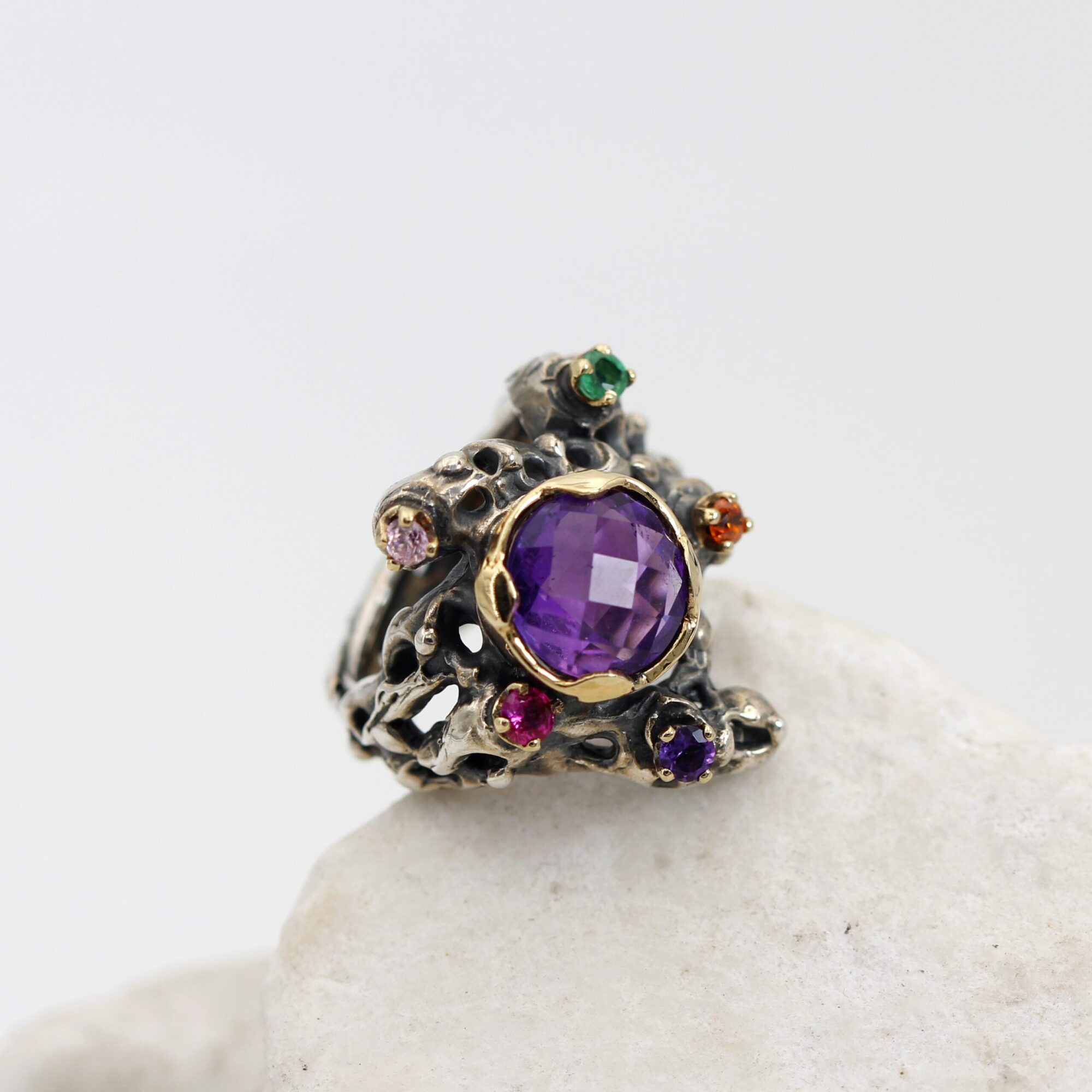 Anna Gioielli Collezione Marte anello oro argento ametista