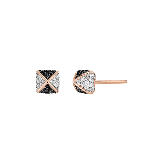 Korloff Korlove orecchini oro rosa diamanti bianchi neri