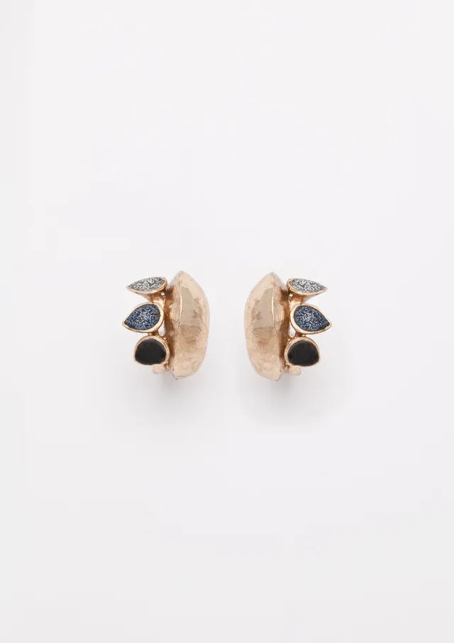 Voodoo Jewels Bold Shapes Aita orecchini bronzo giallo glitter
