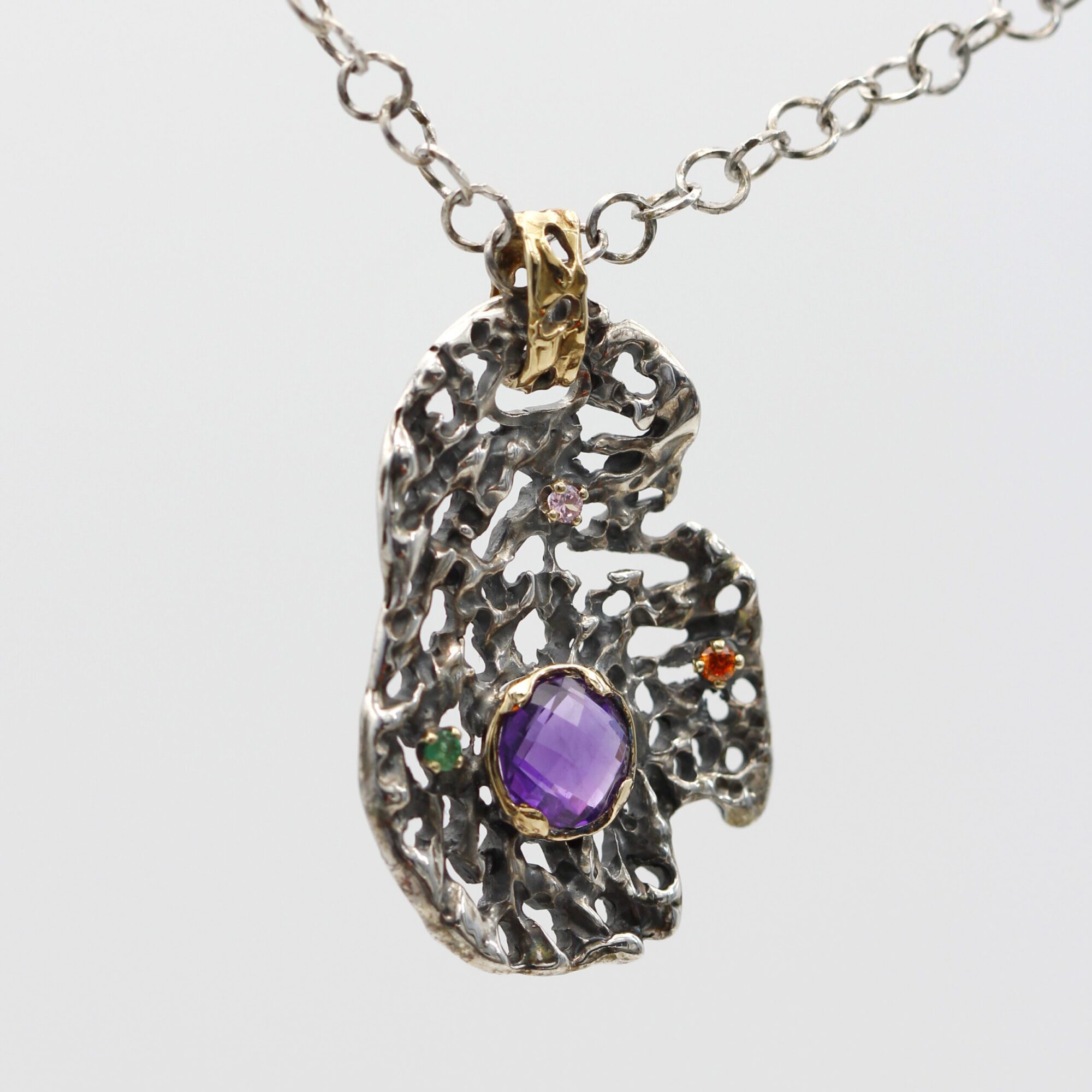 Anna Gioielli Marte pendente argento e oro ametista 4,15 ct