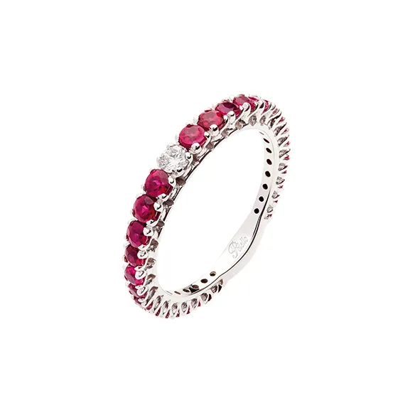 Polello Semipreziosi Anello Rubini oro 18 kt