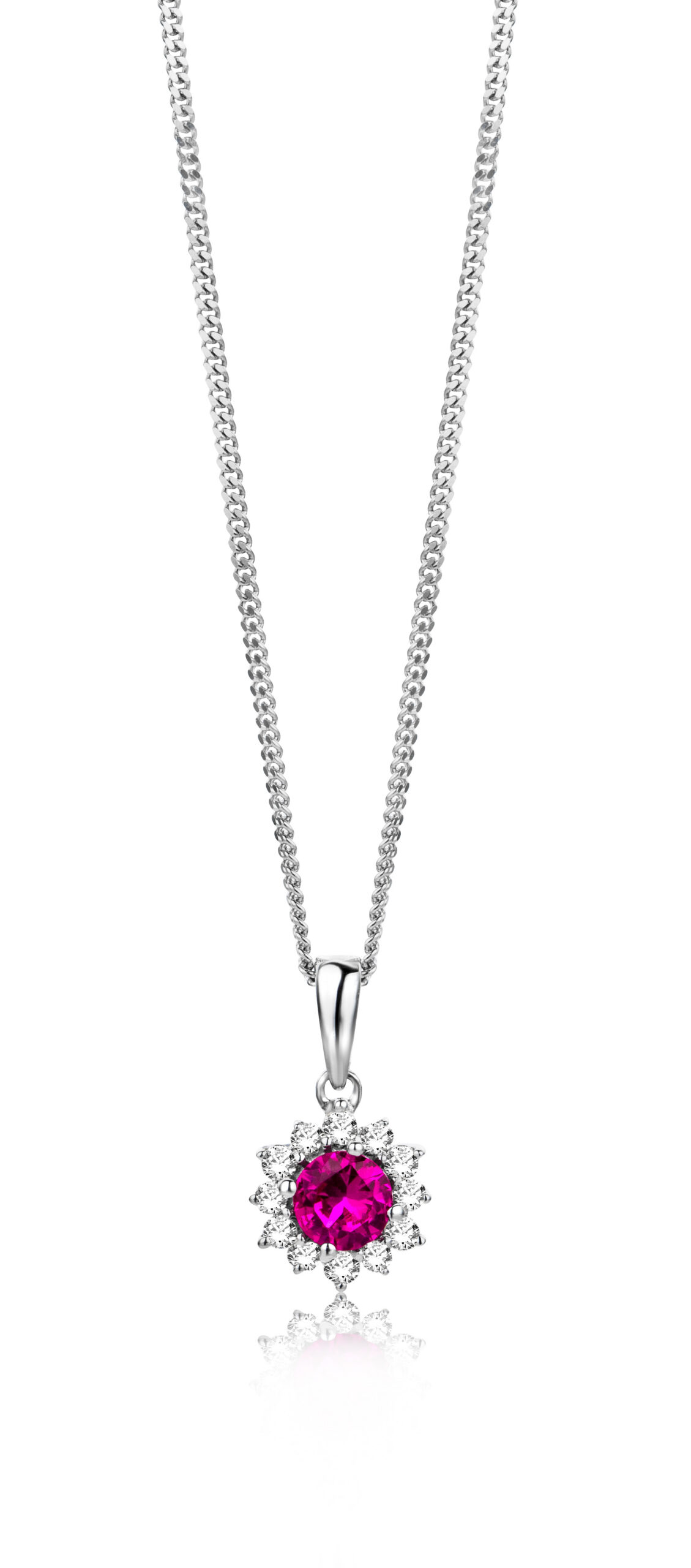 Miore Necklace collana oro bianco 9kt rubino
