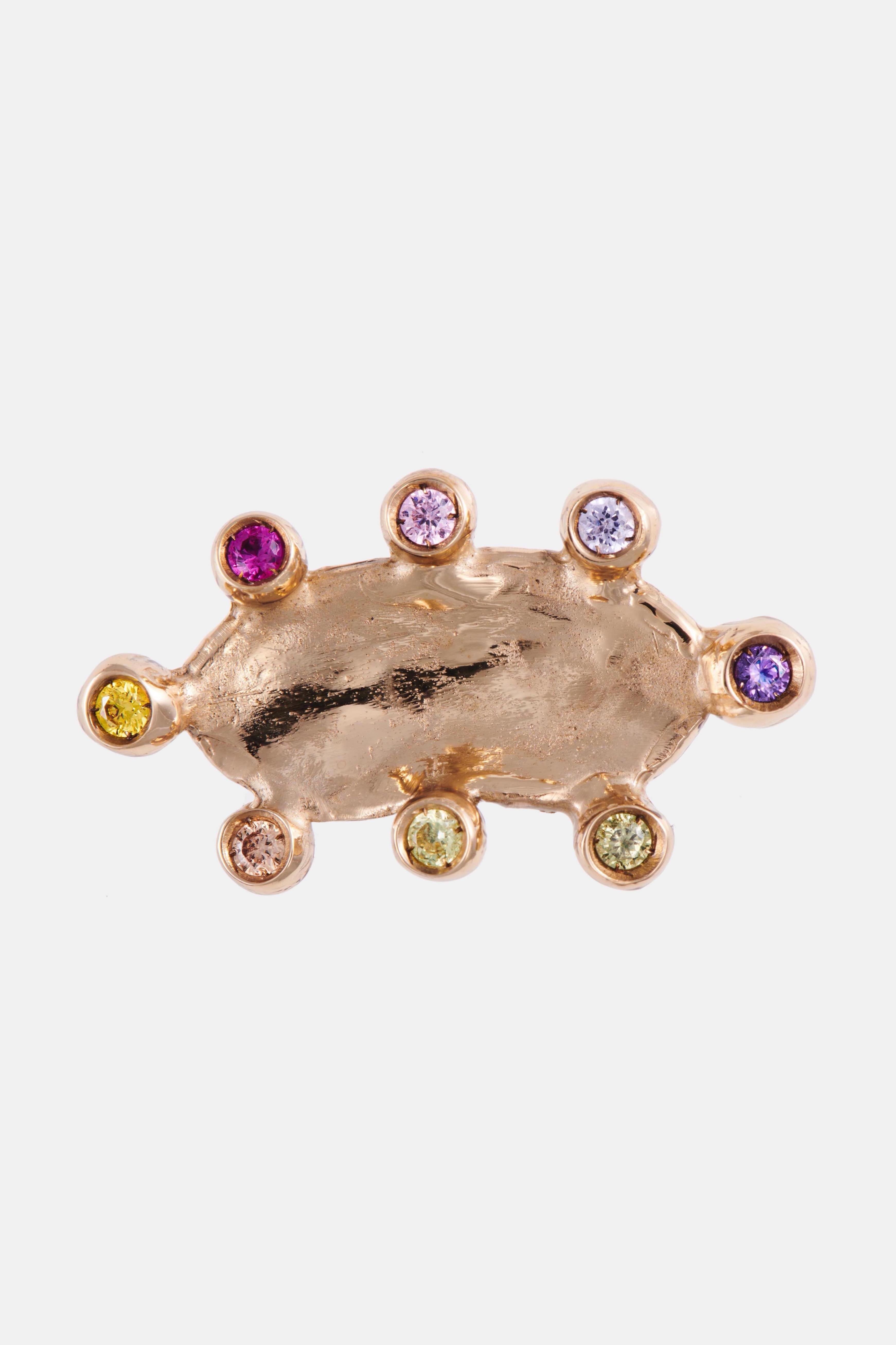 Voodoo Jewels Bold Shapes Incense anello bronzo pietre
