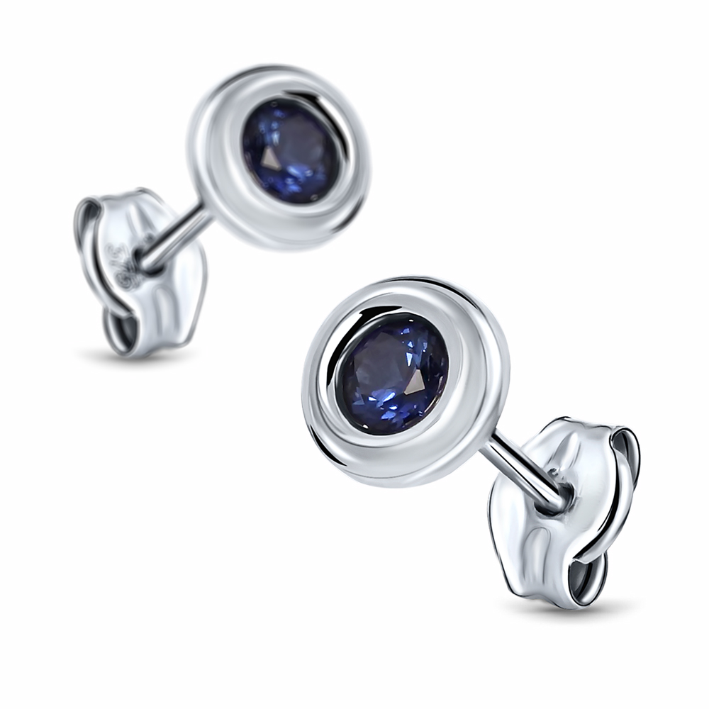 Miore Earrings orecchini oro bianco 9kt zaffiro creato