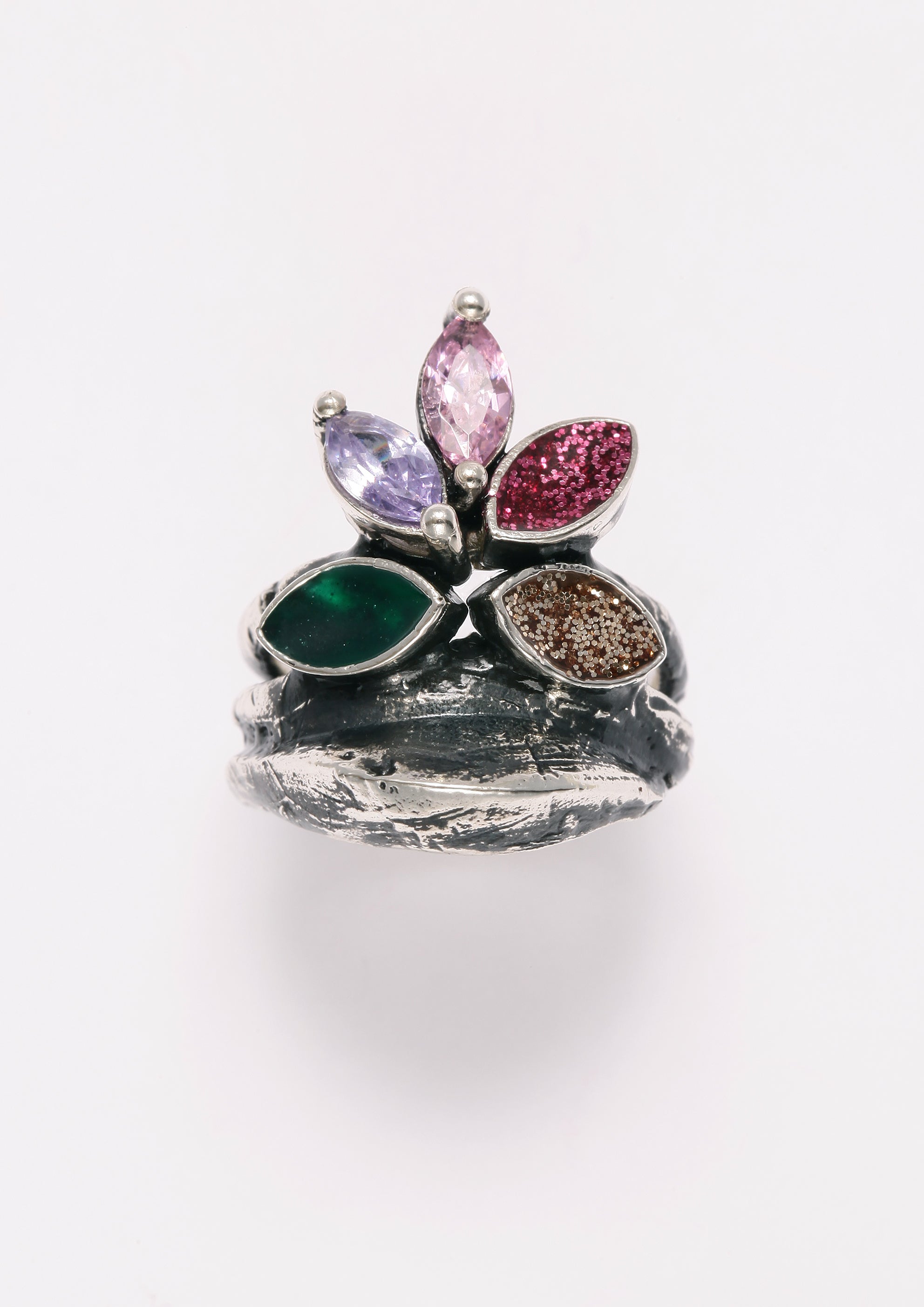 Voodoo Jewels Bold Shapes Ixia anello argento pietre marquise
