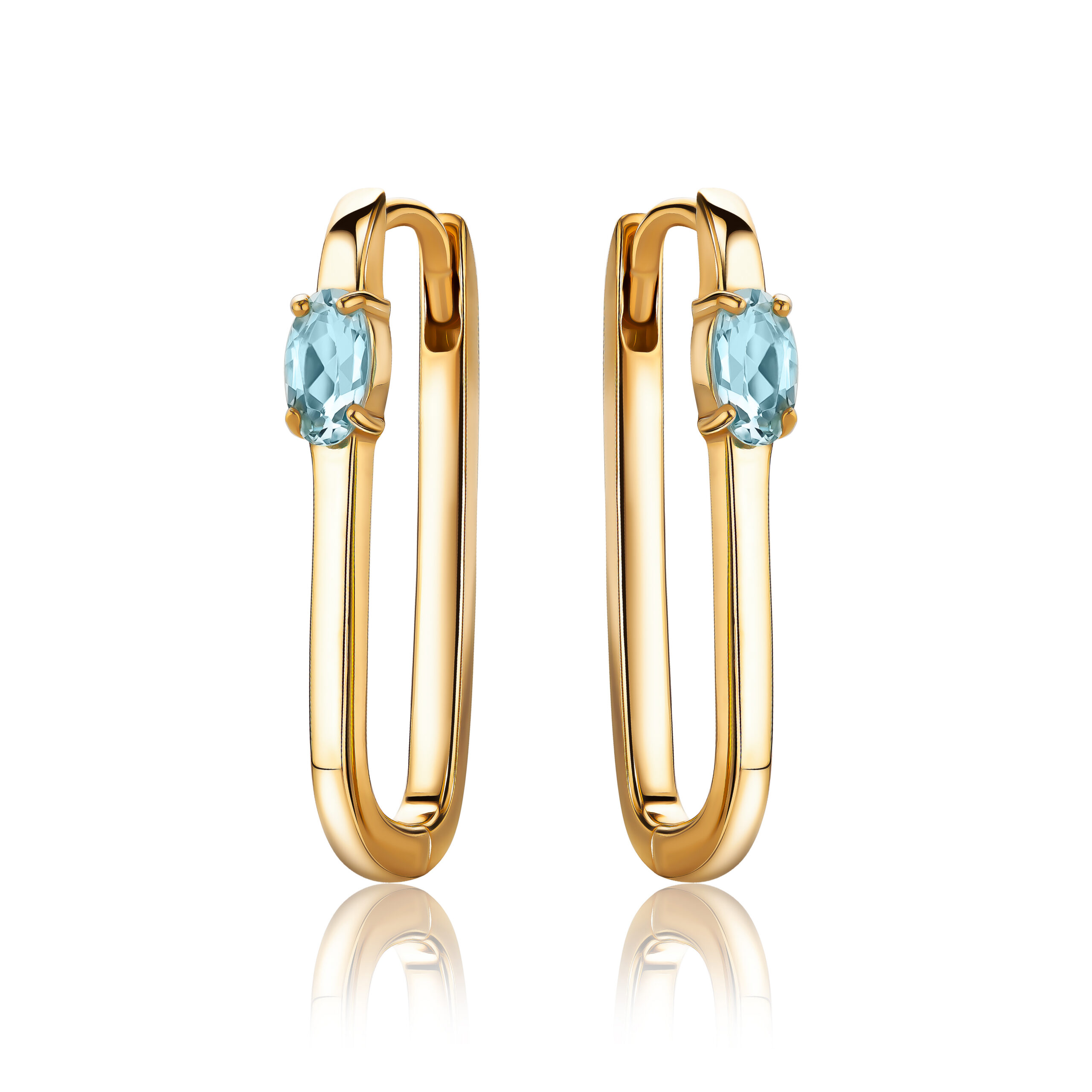 Miore Earrings Orecchini Argento Oro Topazio Blu Svizzero