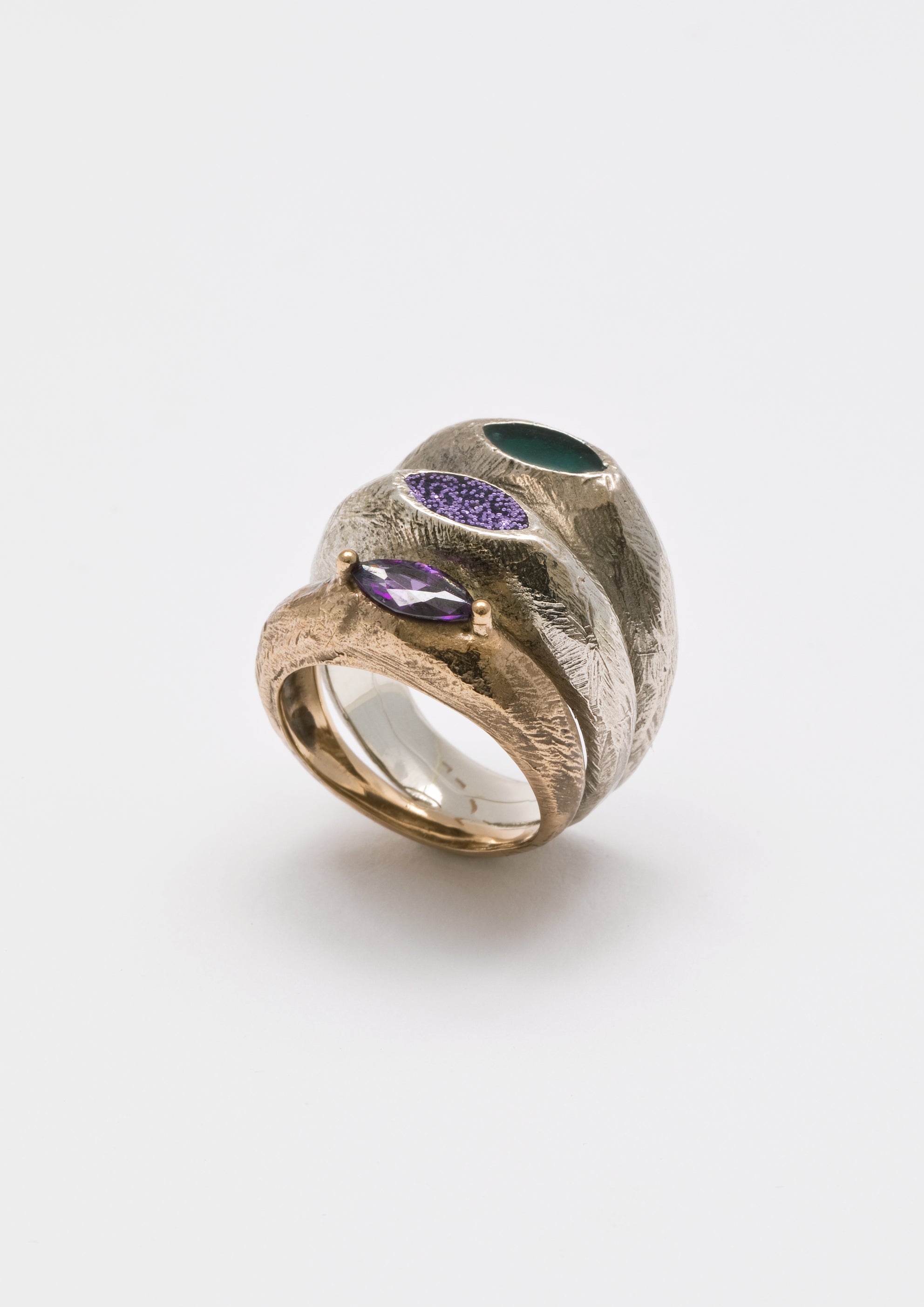 Voodoo Jewels Bold Shapes Merua Anello Bronzo Glitter