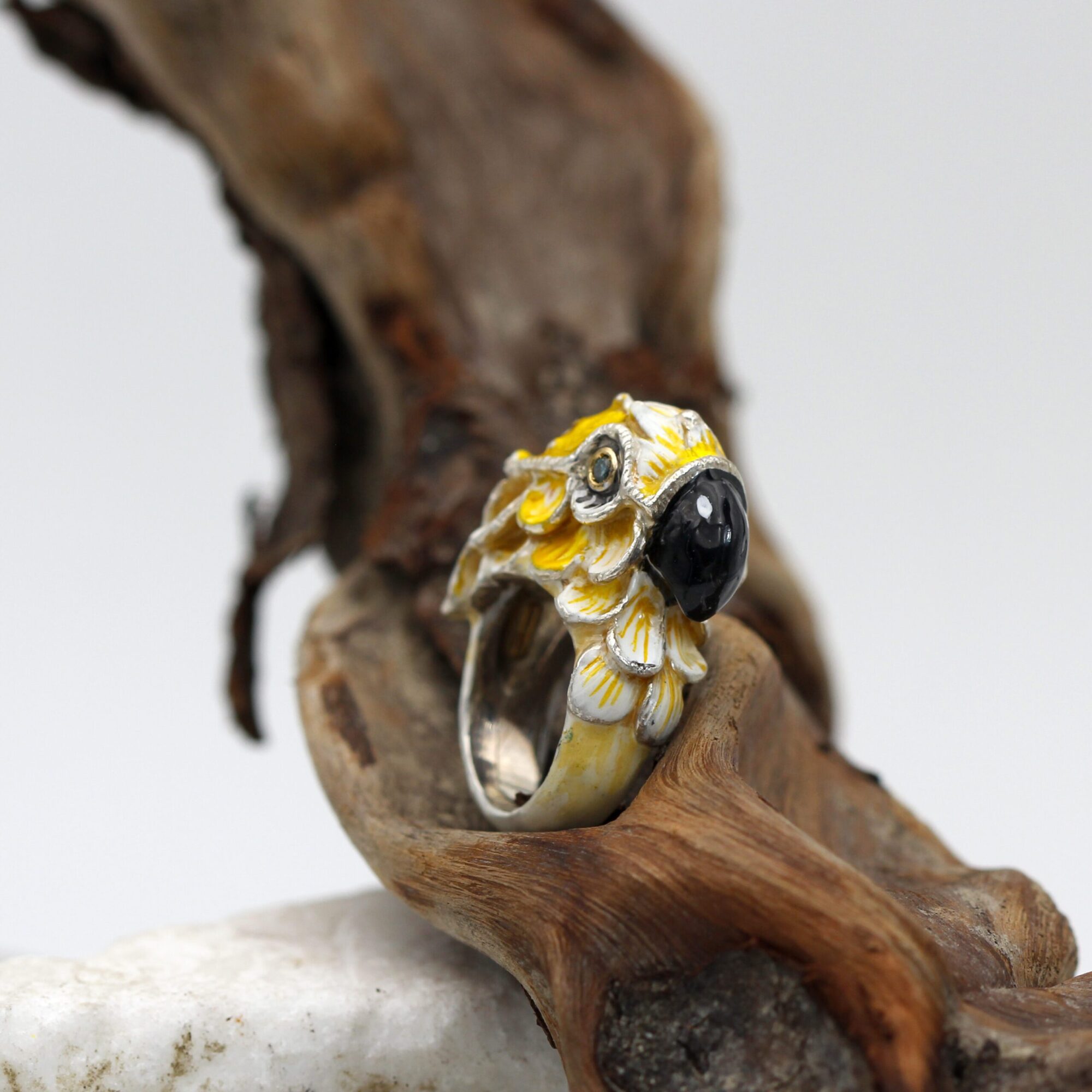 Anna Gioielli Jolly Jewels Anello Pappagallo Smalto Diamanti Blu