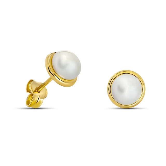Miore Earrings Orecchini Oro Giallo 9Kt Perla Acqua Dolce
