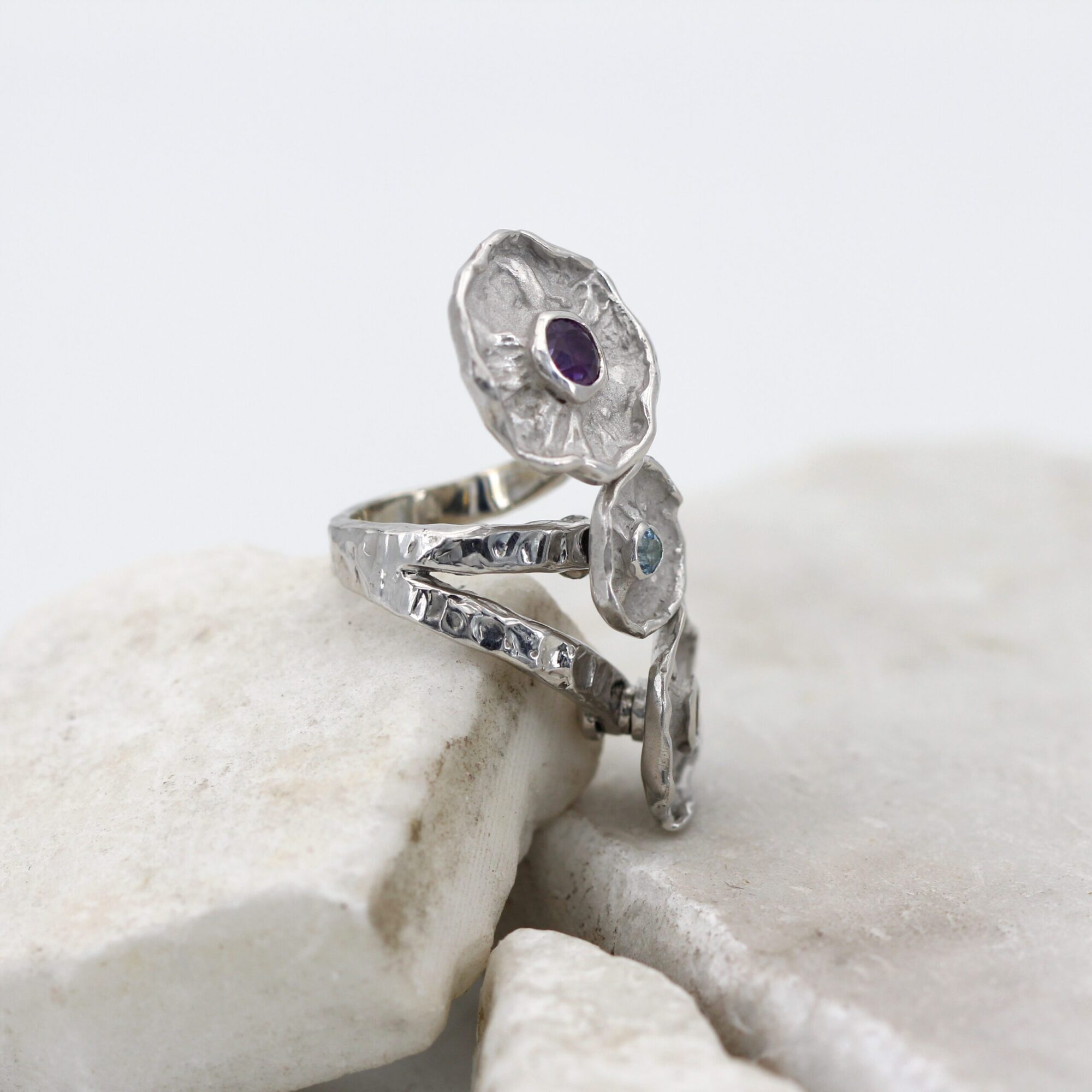Anna Gioielli Winter Flower Anello argento fiori rotanti 48mm