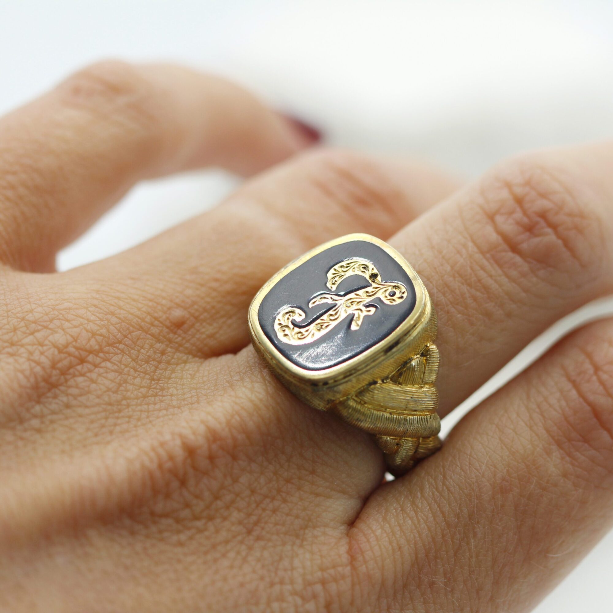 Anna Gioielli Collezione Uomo Anello iniziale F argento uomo oro