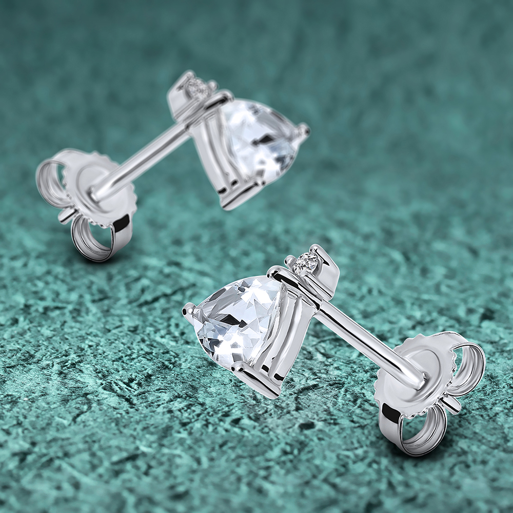 Miore Earrings Orecchini Oro Bianco 9KT Acquamarina