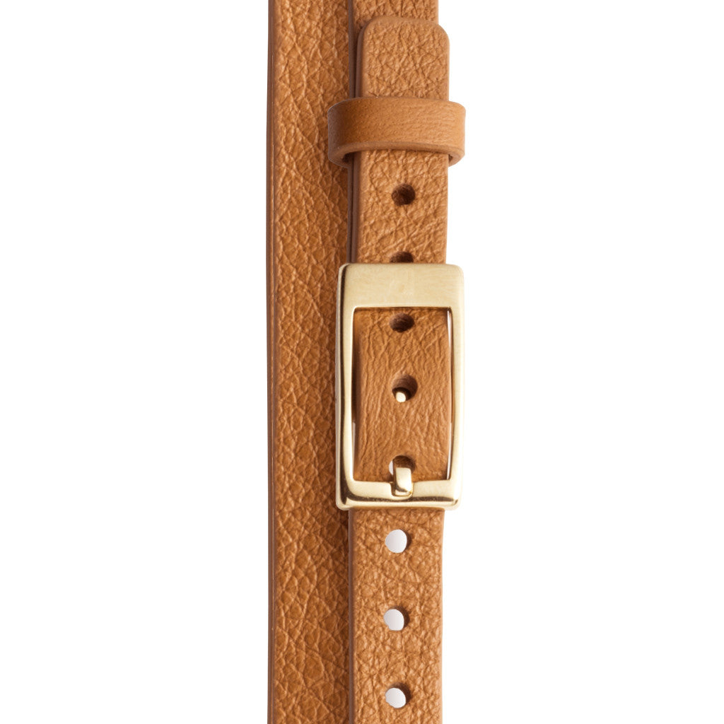 Ringly GO Straps Cinturino Saddle Brown Double Wrap pelle