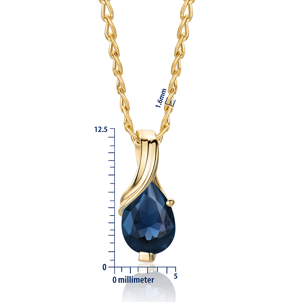 Miore Necklace Collana Oro Giallo 9Kt Zaffiro