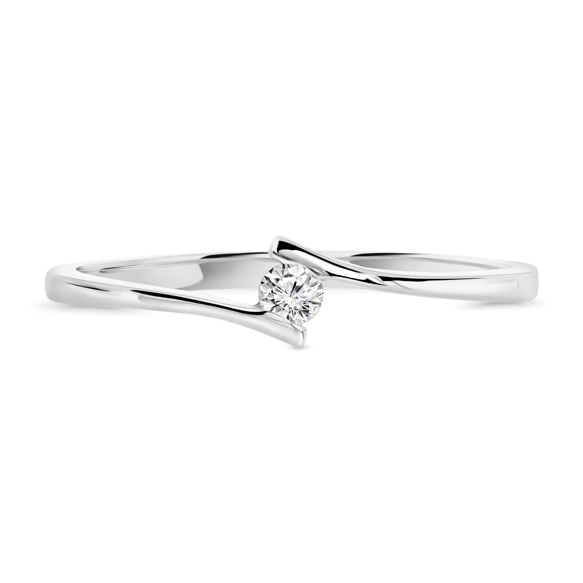 Miore Anello Oro Bianco 14Kt 585