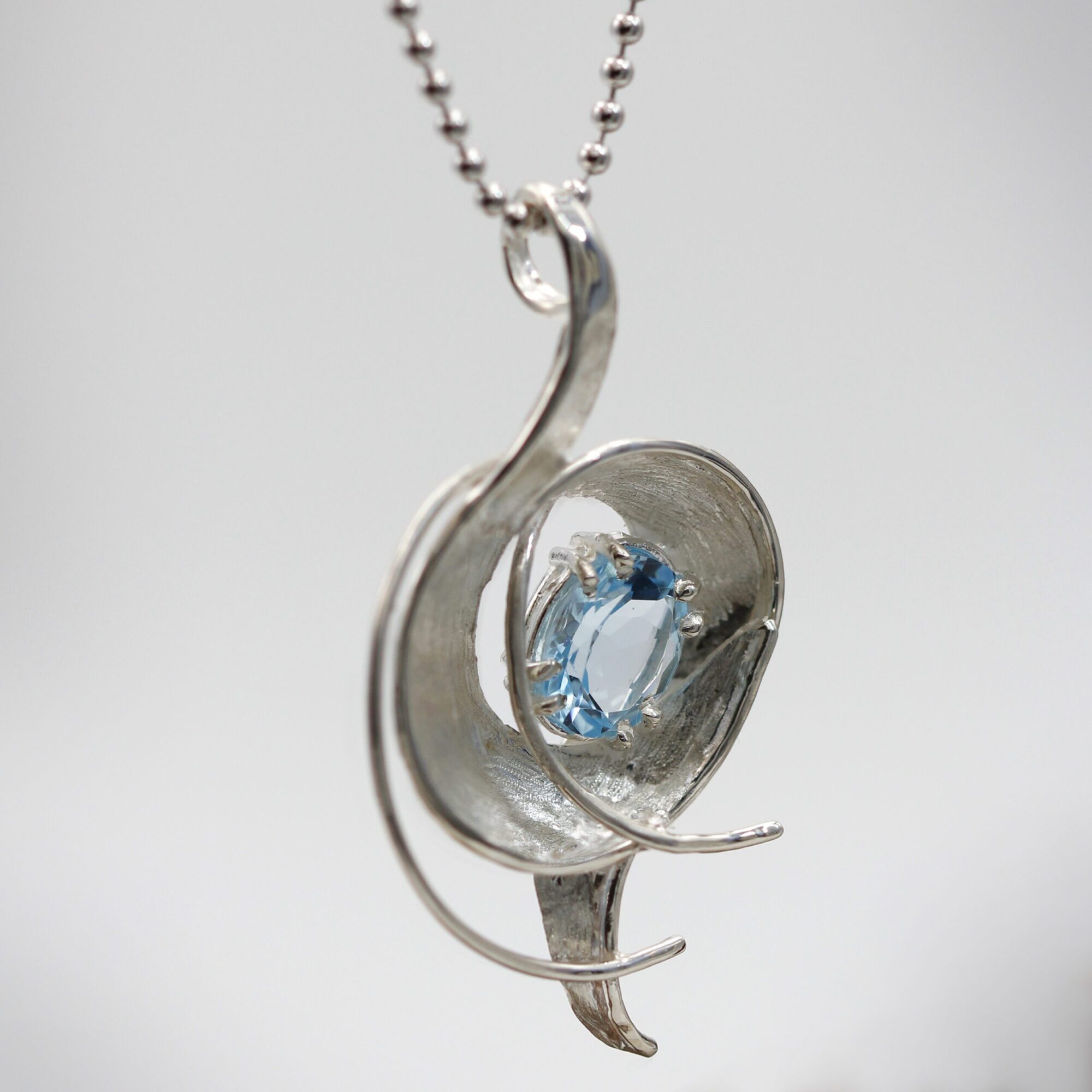 Anna Gioielli pendente argento topazio blu catena 40 cm