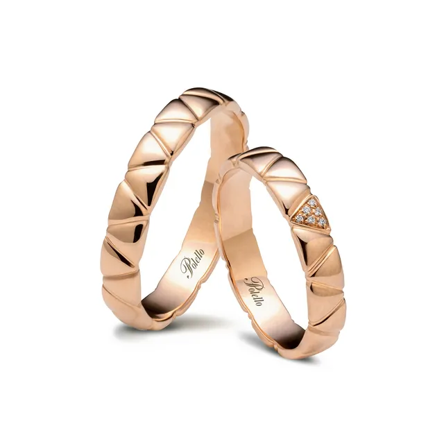 Polello Sì Lo Voglio Fedi oro rosa diamanti anello