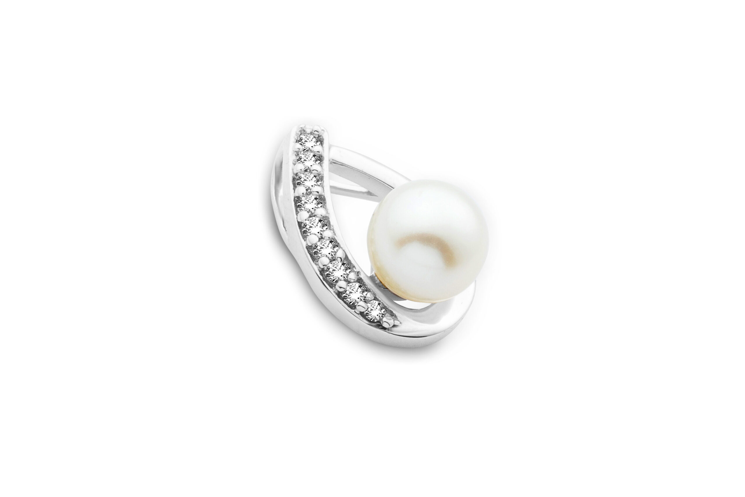 Miore Orecchini Oro Bianco Perle Acqua Dolce