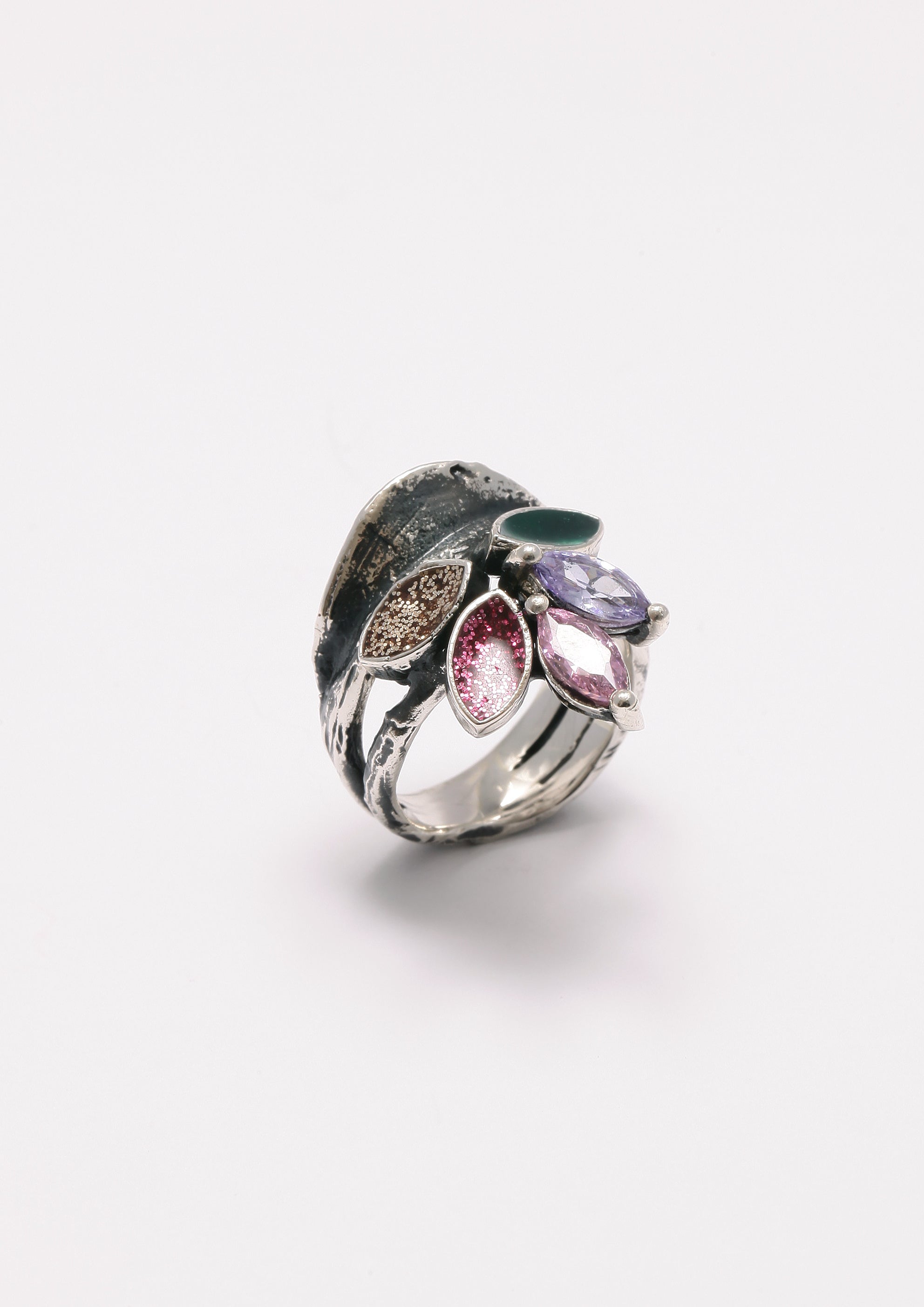 Voodoo Jewels Bold Shapes Ixia anello argento pietre marquise