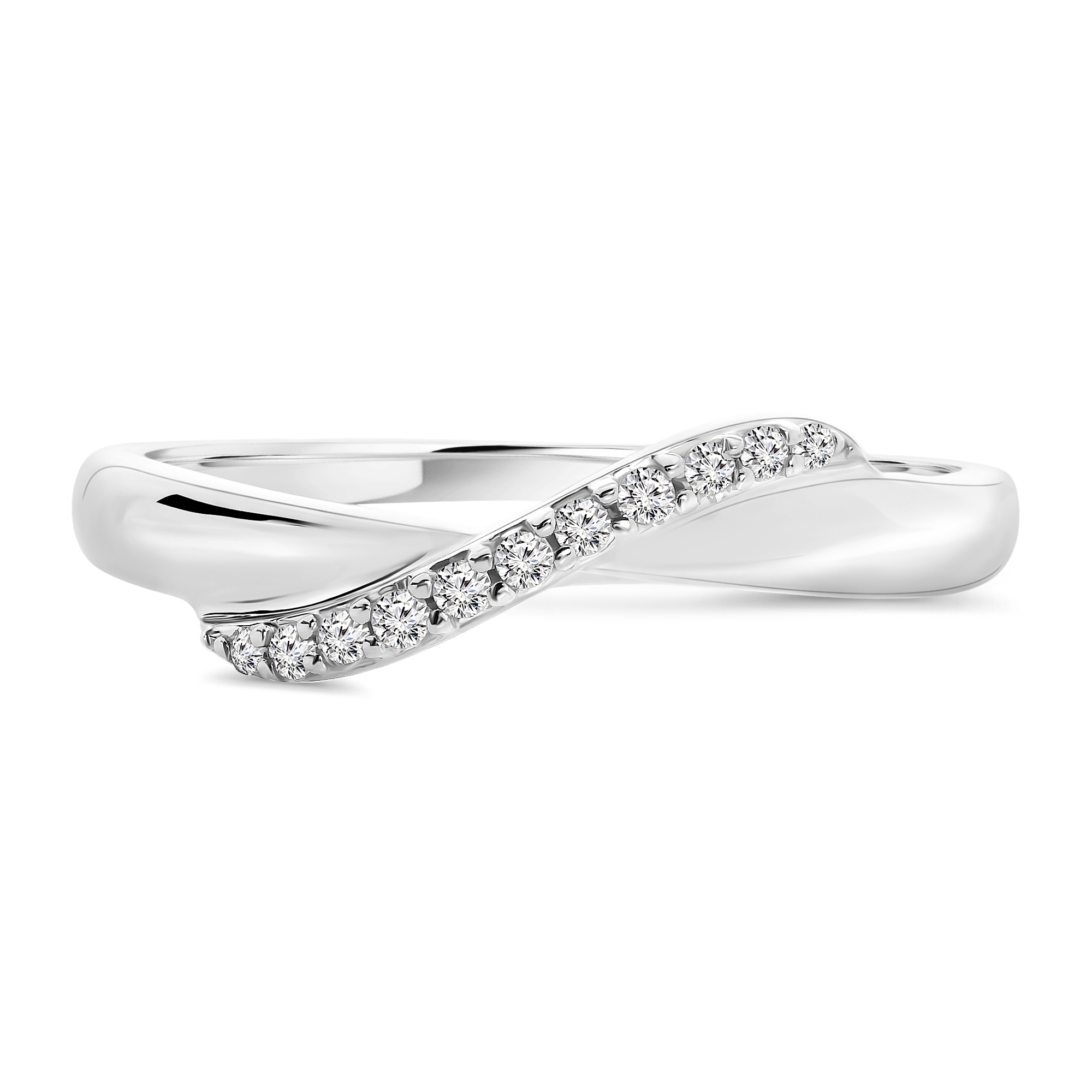 Miore Ring 9KT Anello Oro Bianco 375 Classico
