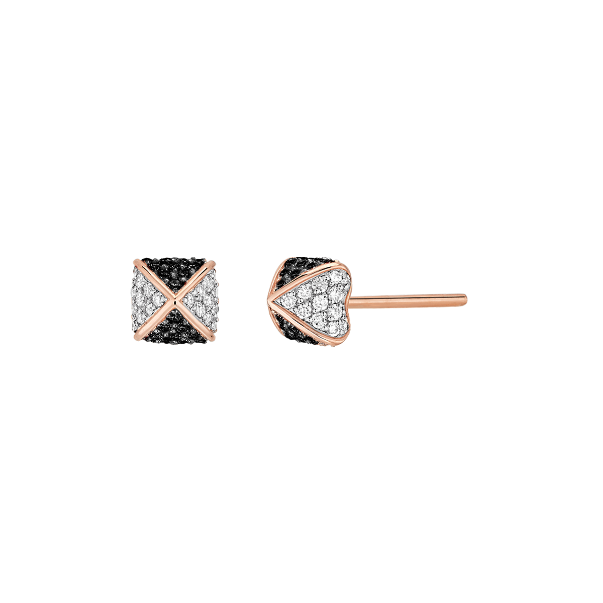 Korloff Korlove orecchini oro rosa diamanti bianchi neri