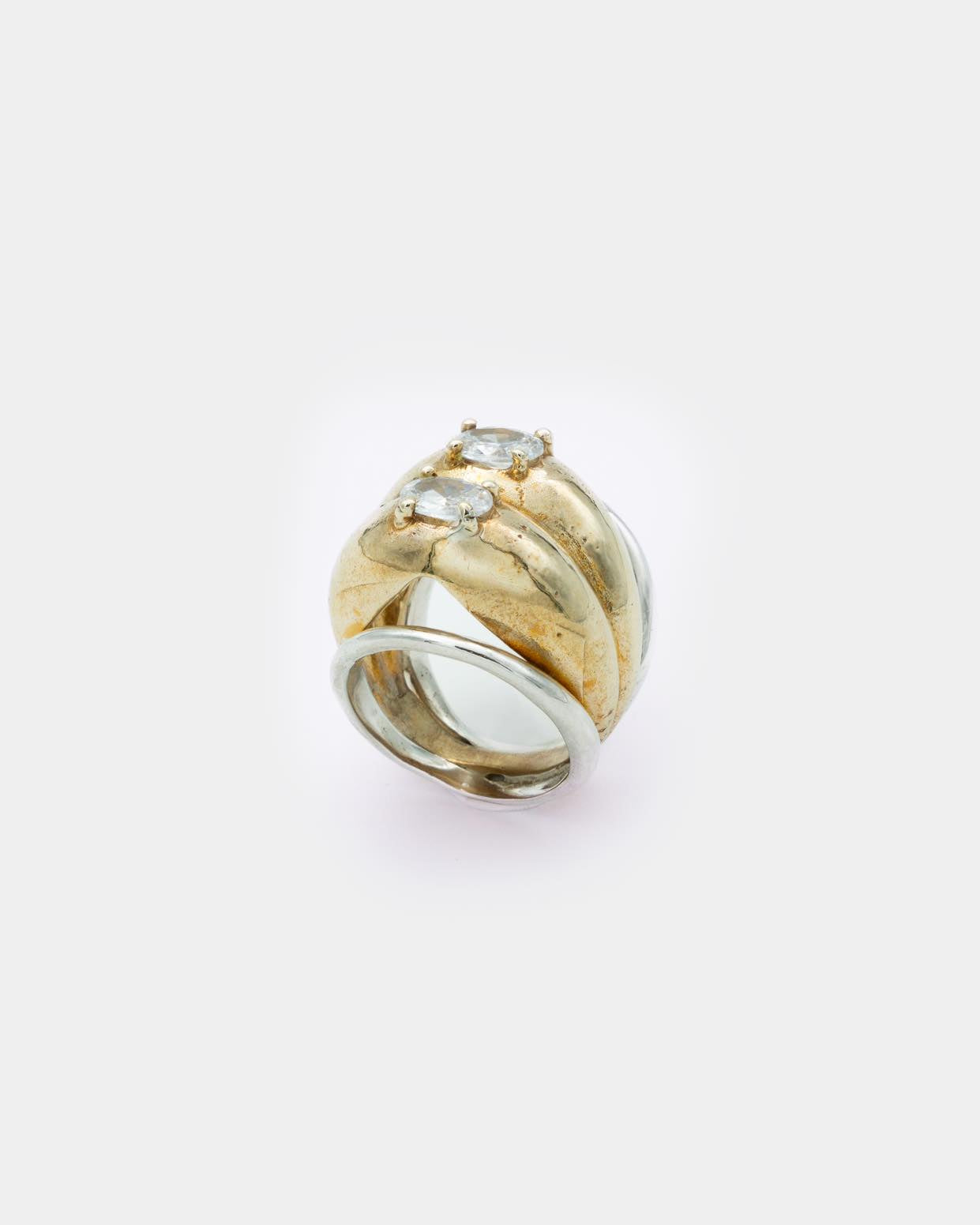 Voodoo Jewels Bold Shapes Ananke anello argento zirconi