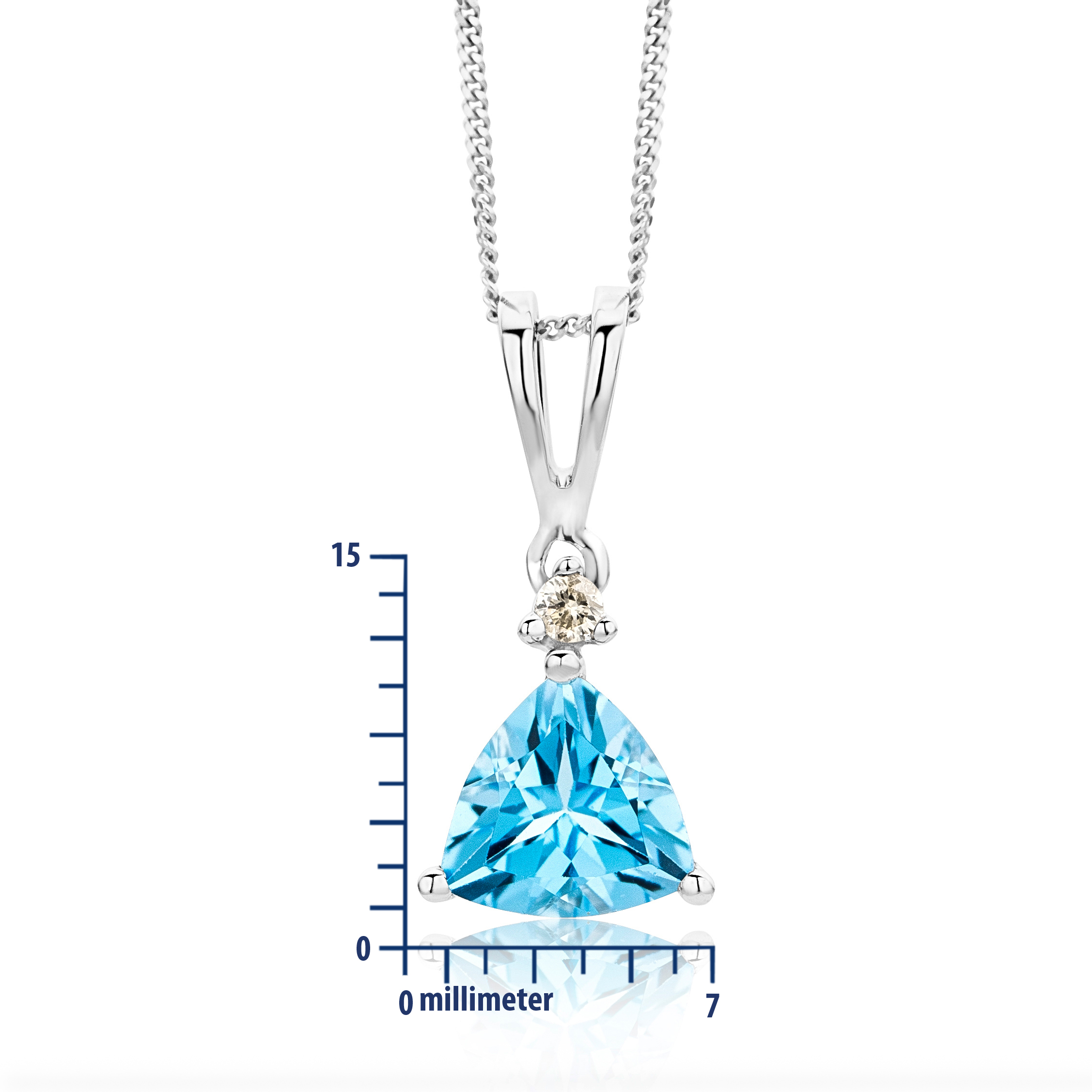 MIORE Collana Oro Bianco 375 Topazio Blu