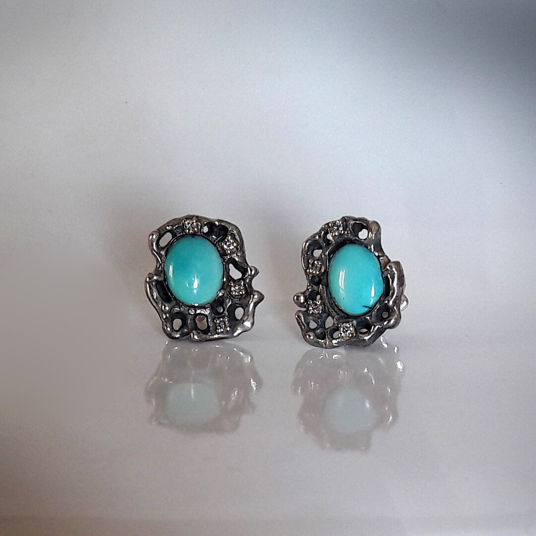 Anna Gioielli Jolly Jewels Orecchini argento oro turchese diamanti