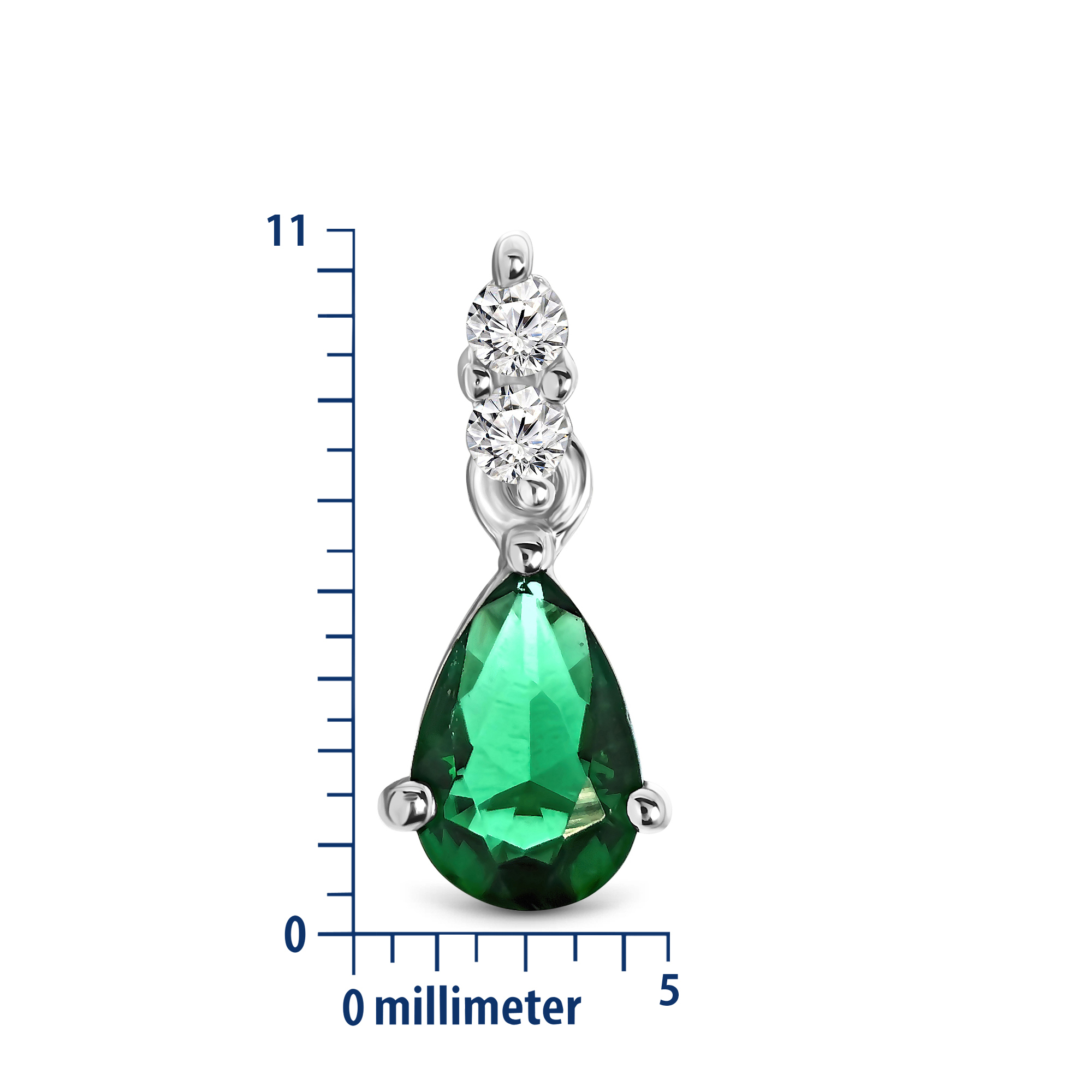 Miore Orecchini Oro Bianco 9KT Smeraldo Creato