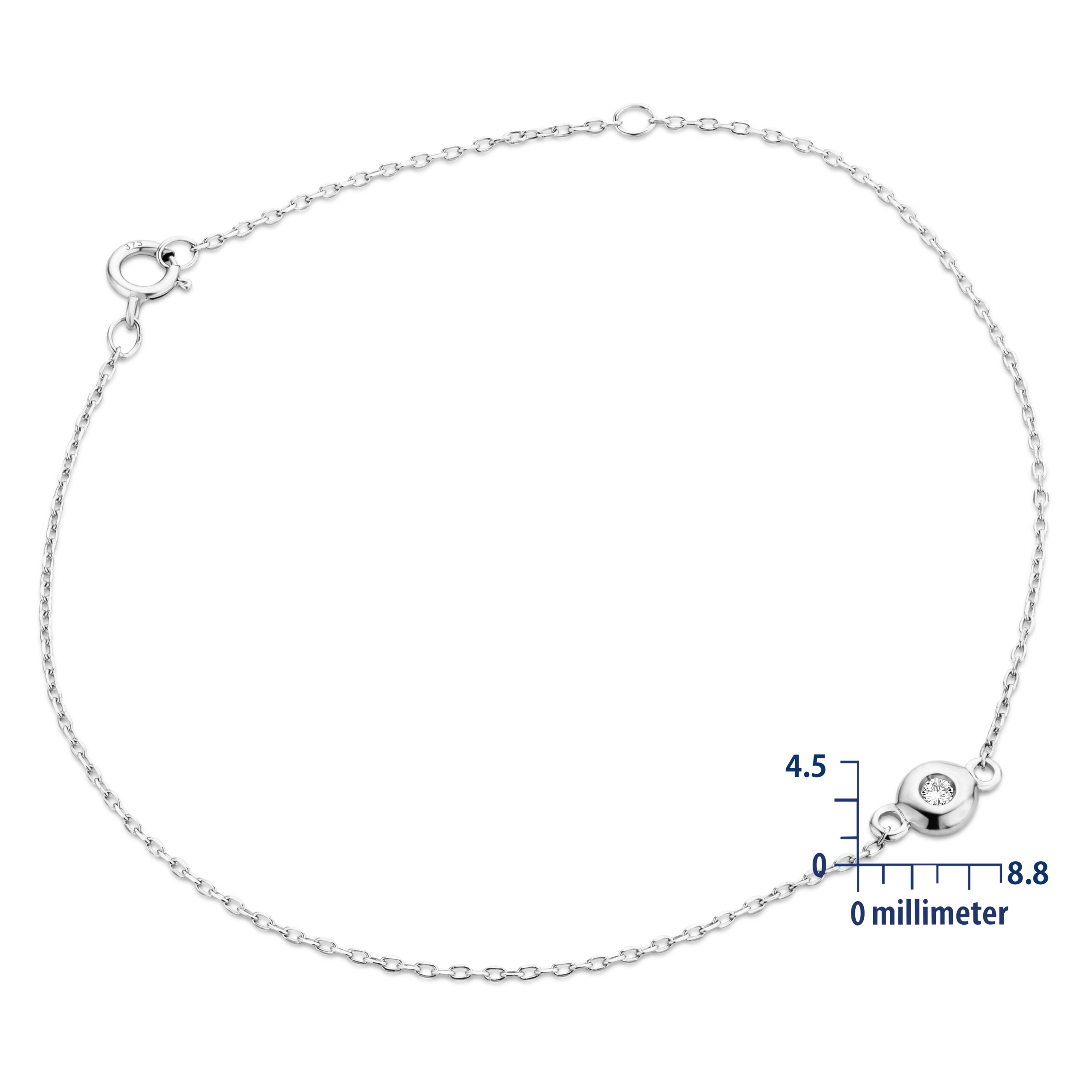Miore Bracciale Oro Bianco 9Kt 375 Classico