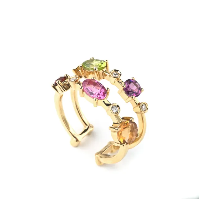 Noi Gioielli Firenze 1873 Incanto anello doppia fila oro giallo rosa