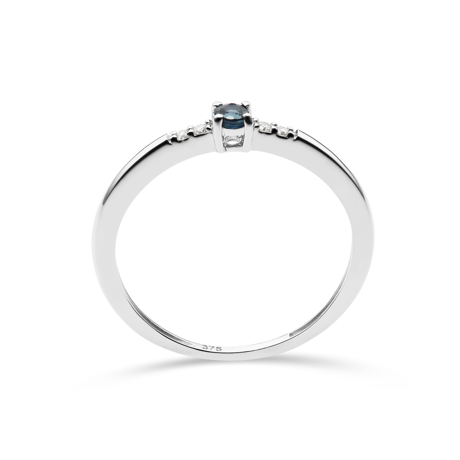 MIORE Anello oro bianco 9kt zaffiro naturale