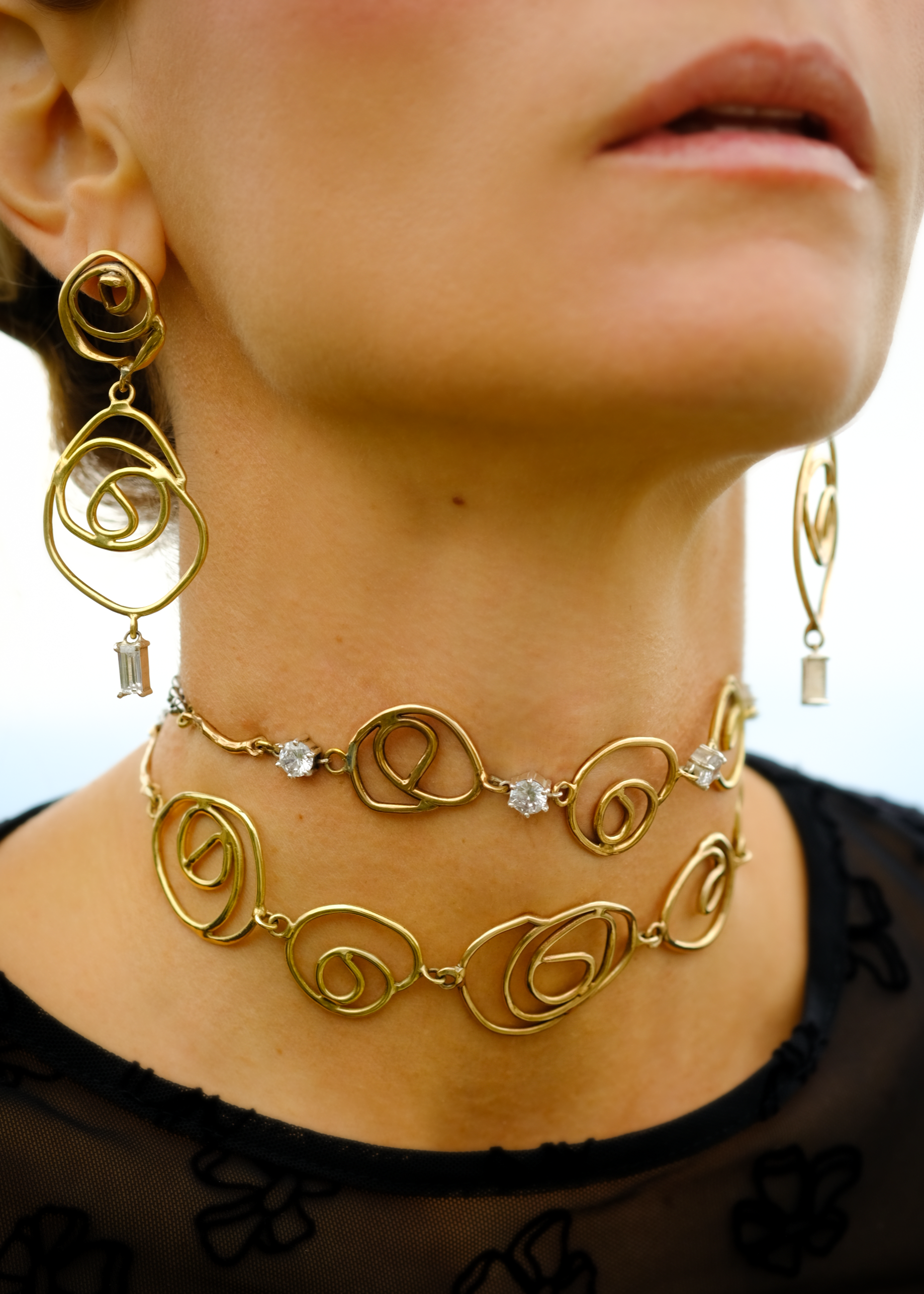 Voodoo Jewels Bold Shapes Sun collana bronzo placcato oro