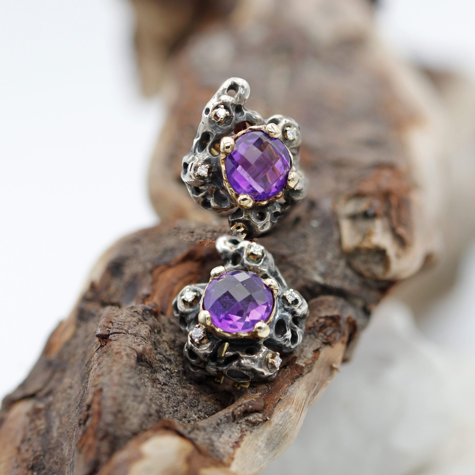 Anna Gioielli Collezione Marte orecchini ametista 8 ct diamanti