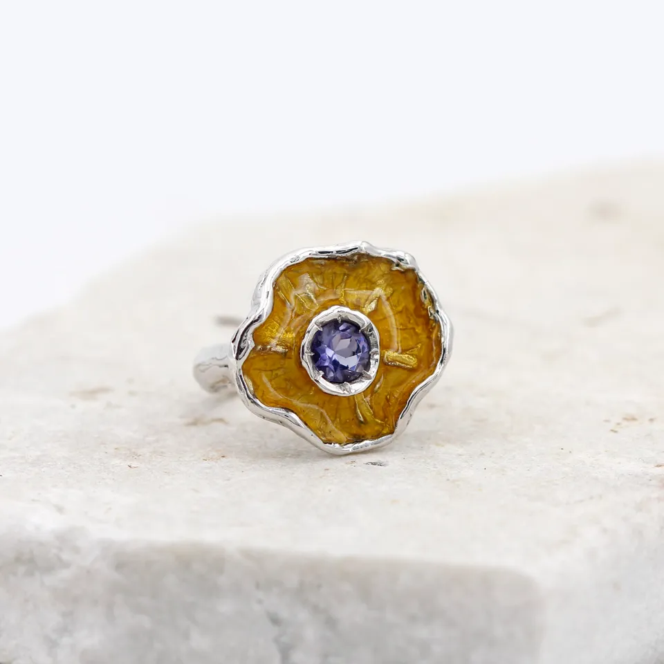 Anna Gioielli Winter Flower Anello Argento Iolite 21 mm