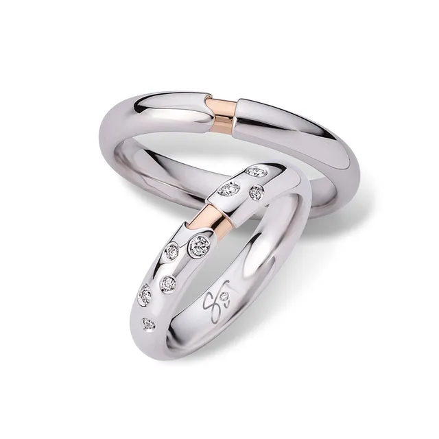 Polello Sì Lo Voglio Fedi Oro Bianco e Rosa