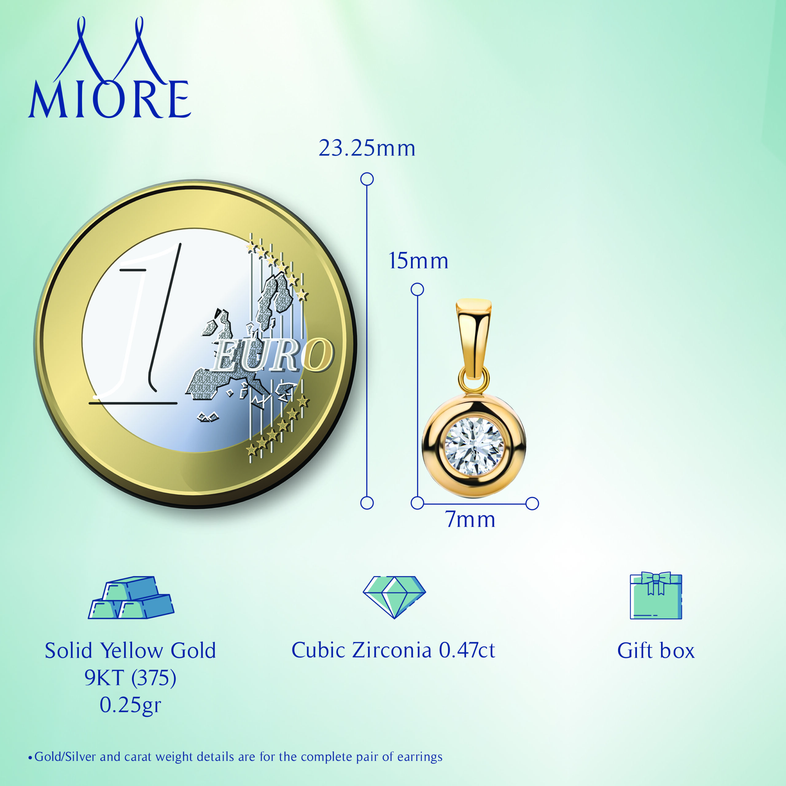 Miore Pendant ciondolo oro giallo 9kt classico